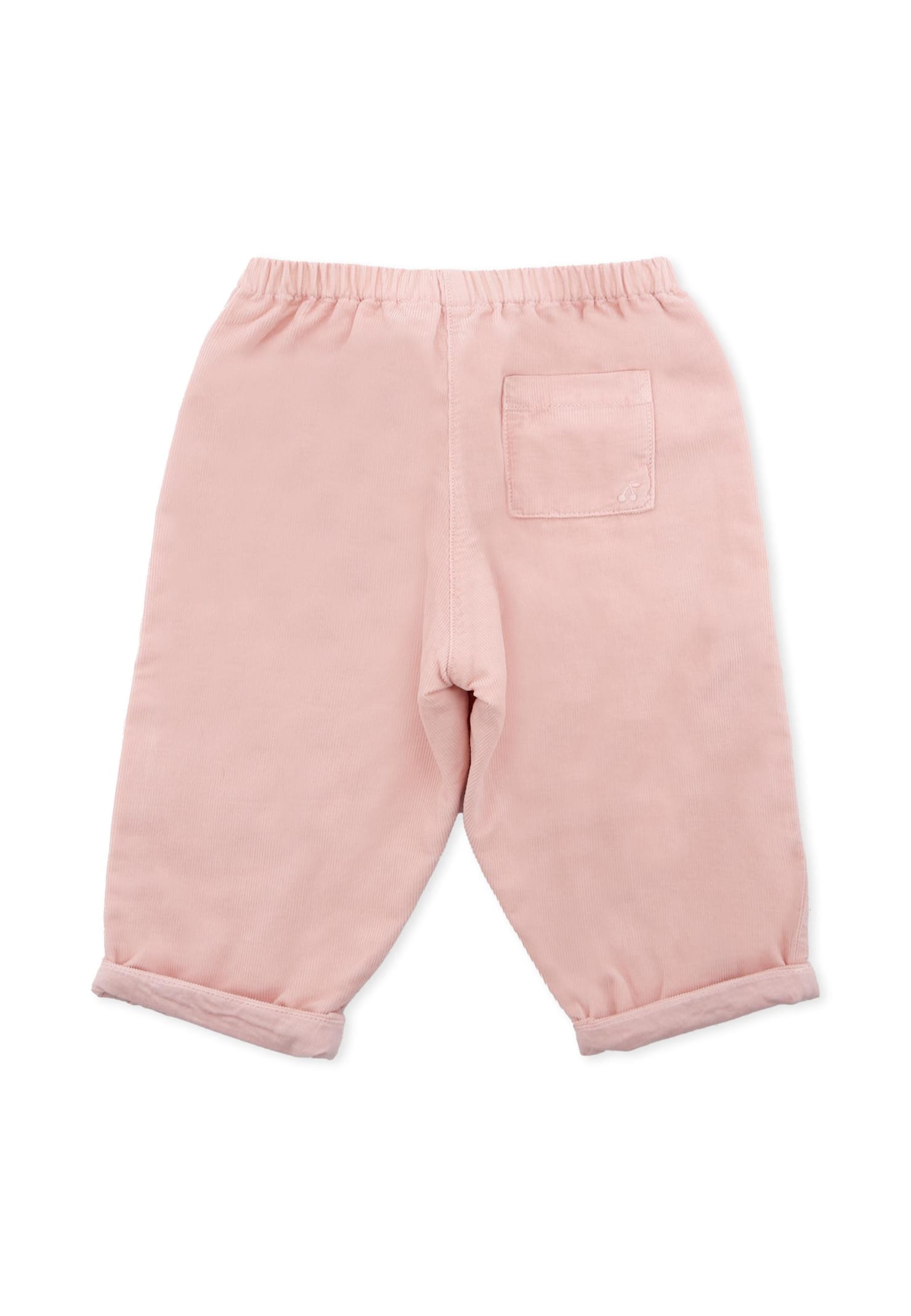 Bonpoint Pink Trousers For Baby Girl With Cherry In Pink
