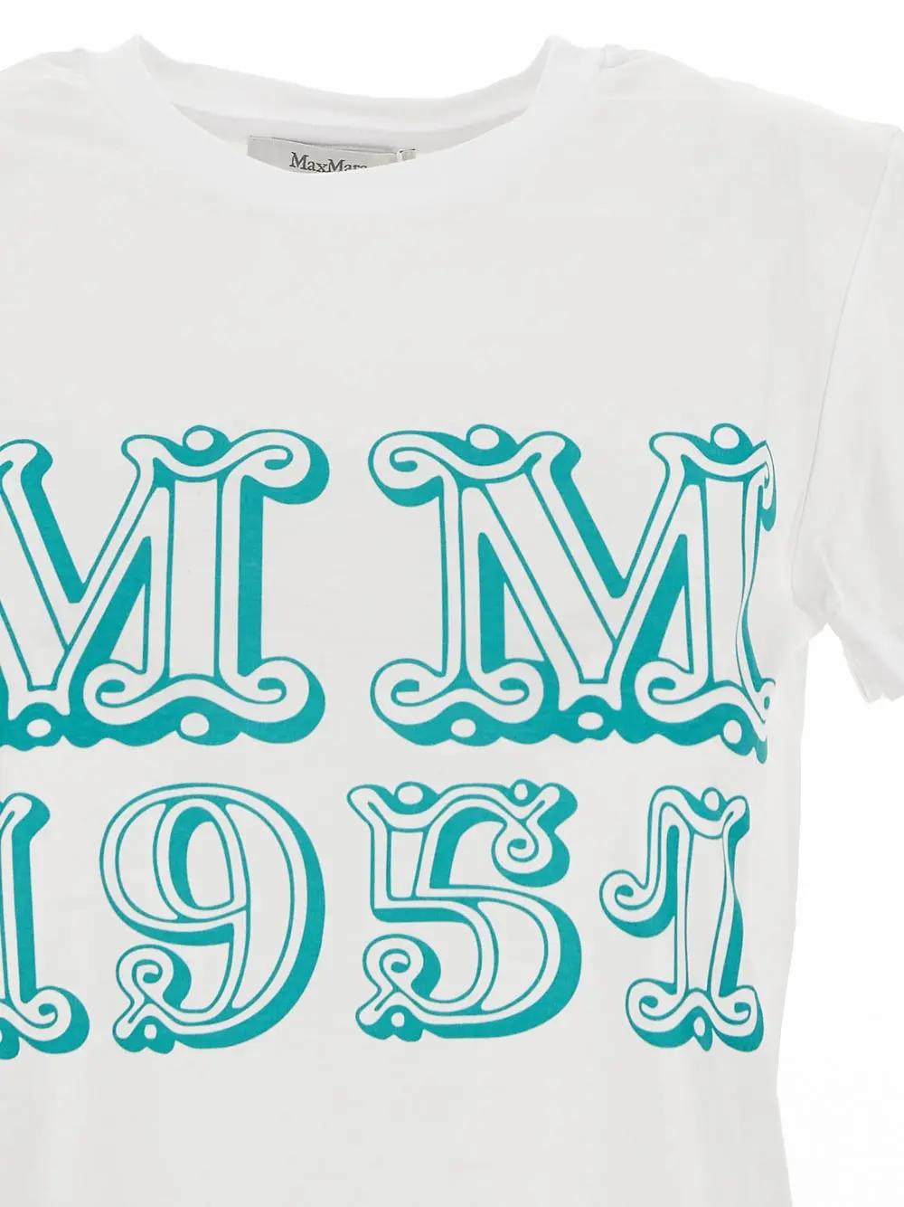 Max Mara Mincio Logo Printed Jersey T-shirt In White