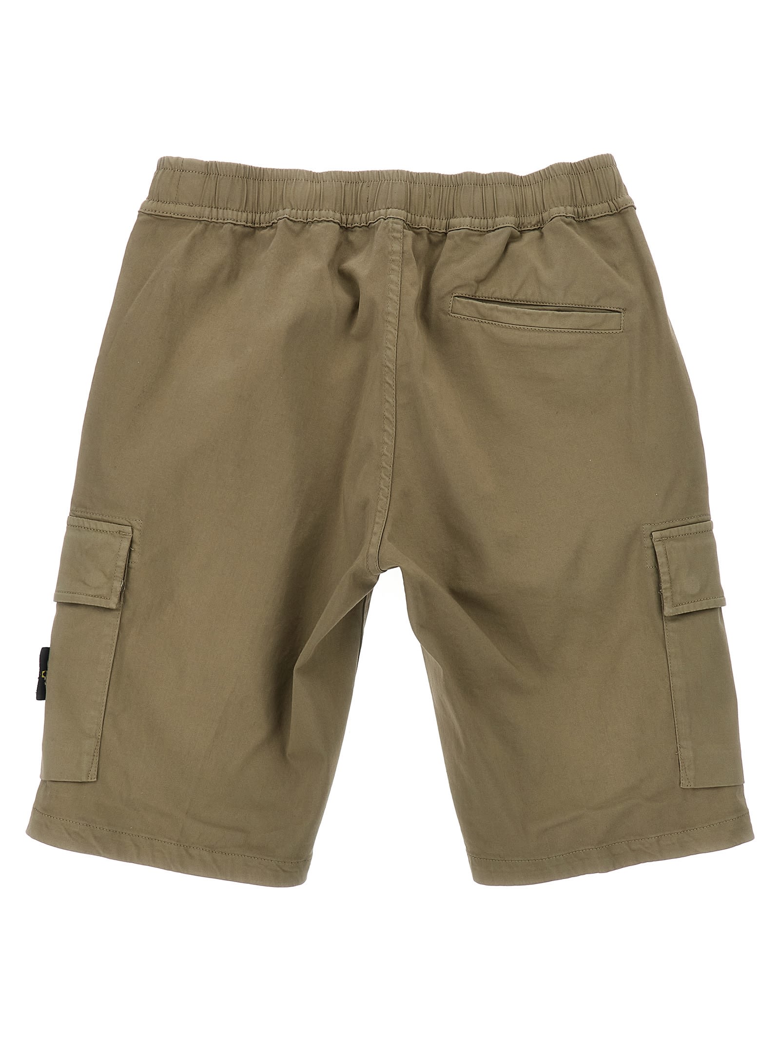 Stone Island Compass-patch Shorts In Beige