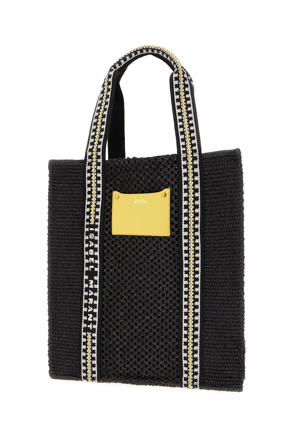 Shop Isabel Marant Black Raffia Shopping Bag In Bkyw