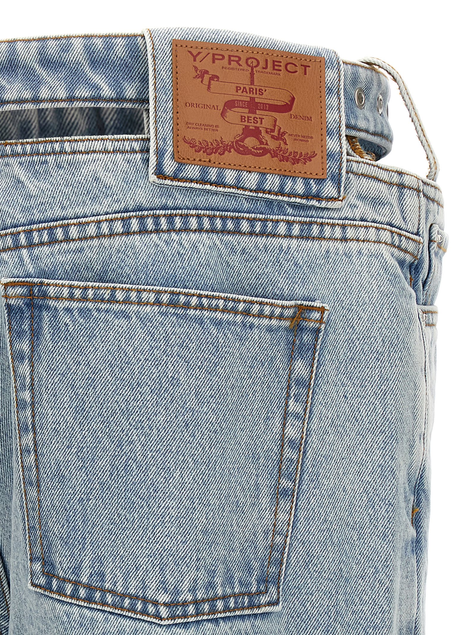 Y/project Evergreen Y Belt Jeans In Light Blue