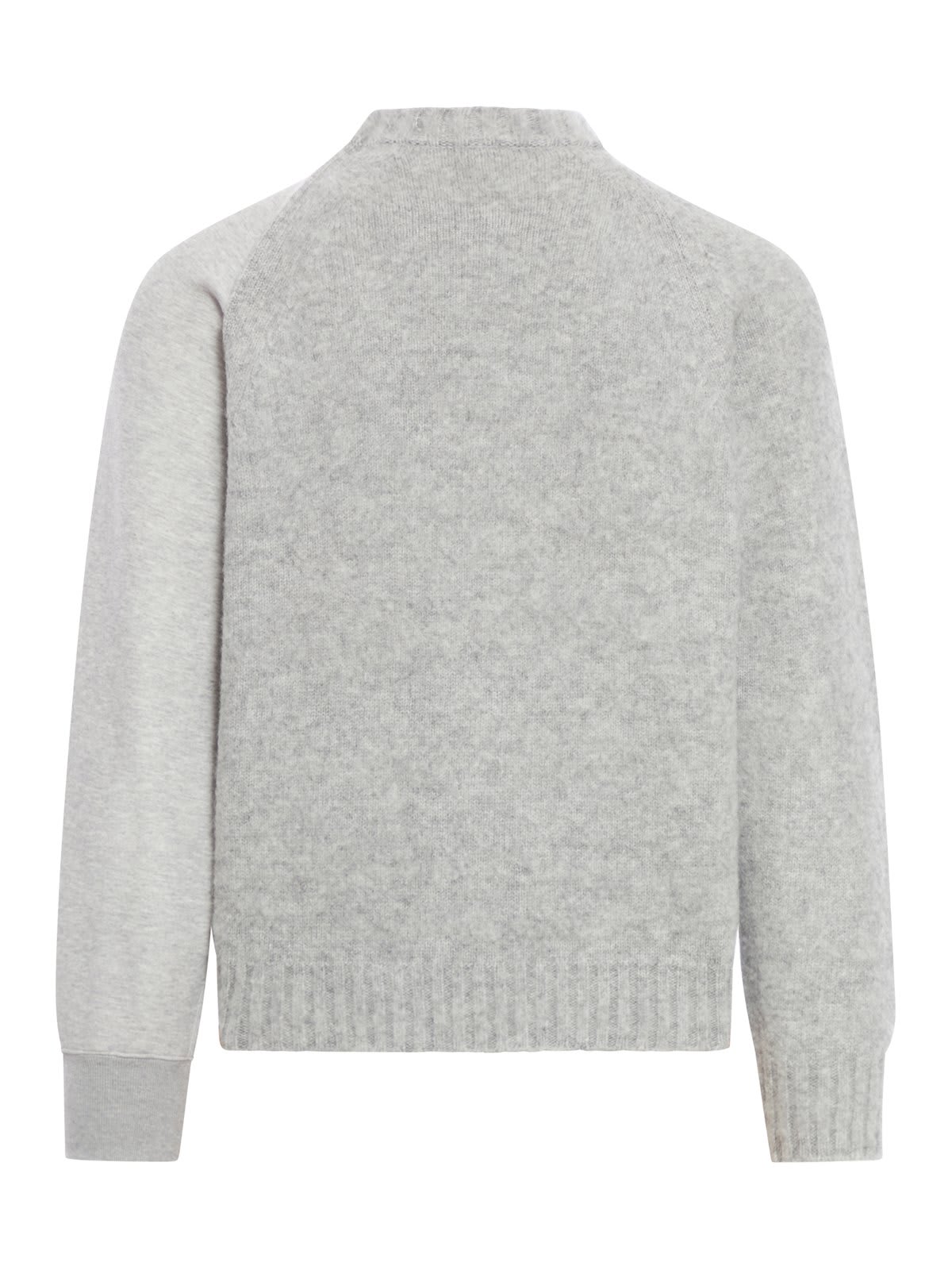 Shop Sacai Panelled Crewneck Sweatshirt In Grey