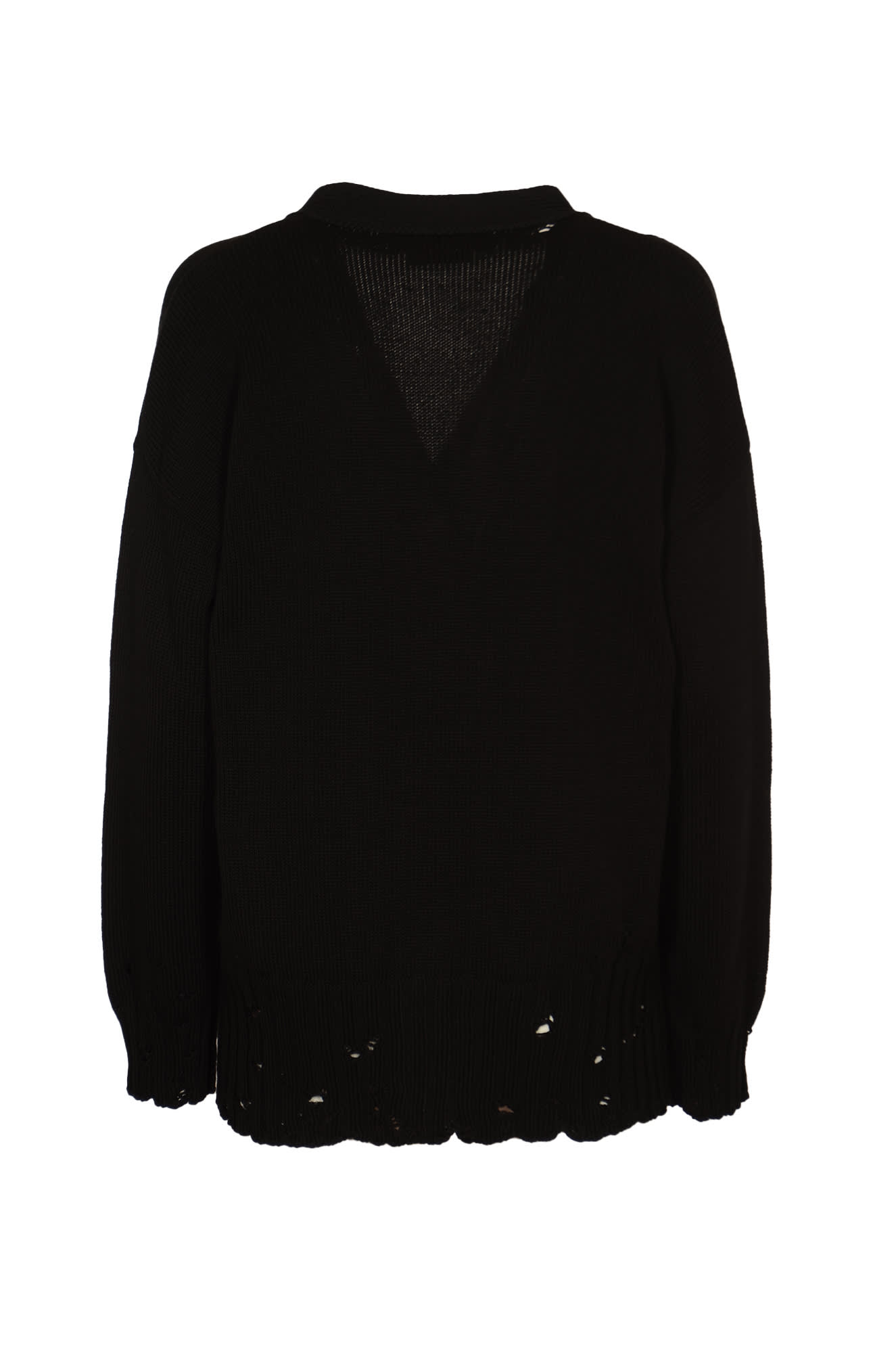 Shop Marni Ribbed Buttoned Cardigan In Black