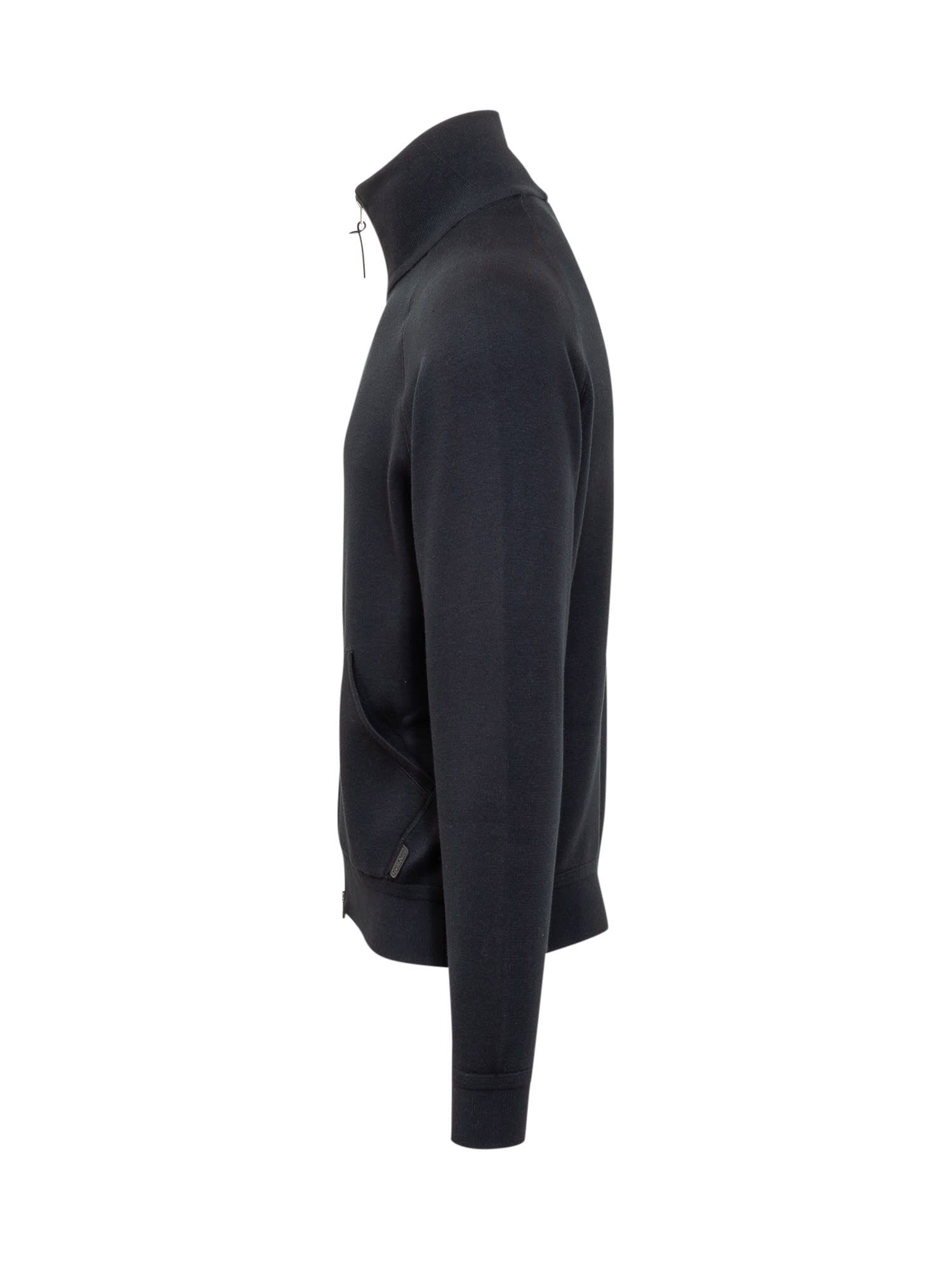 Shop Tom Ford Full Zip Sweatshirt In Midnight Navy