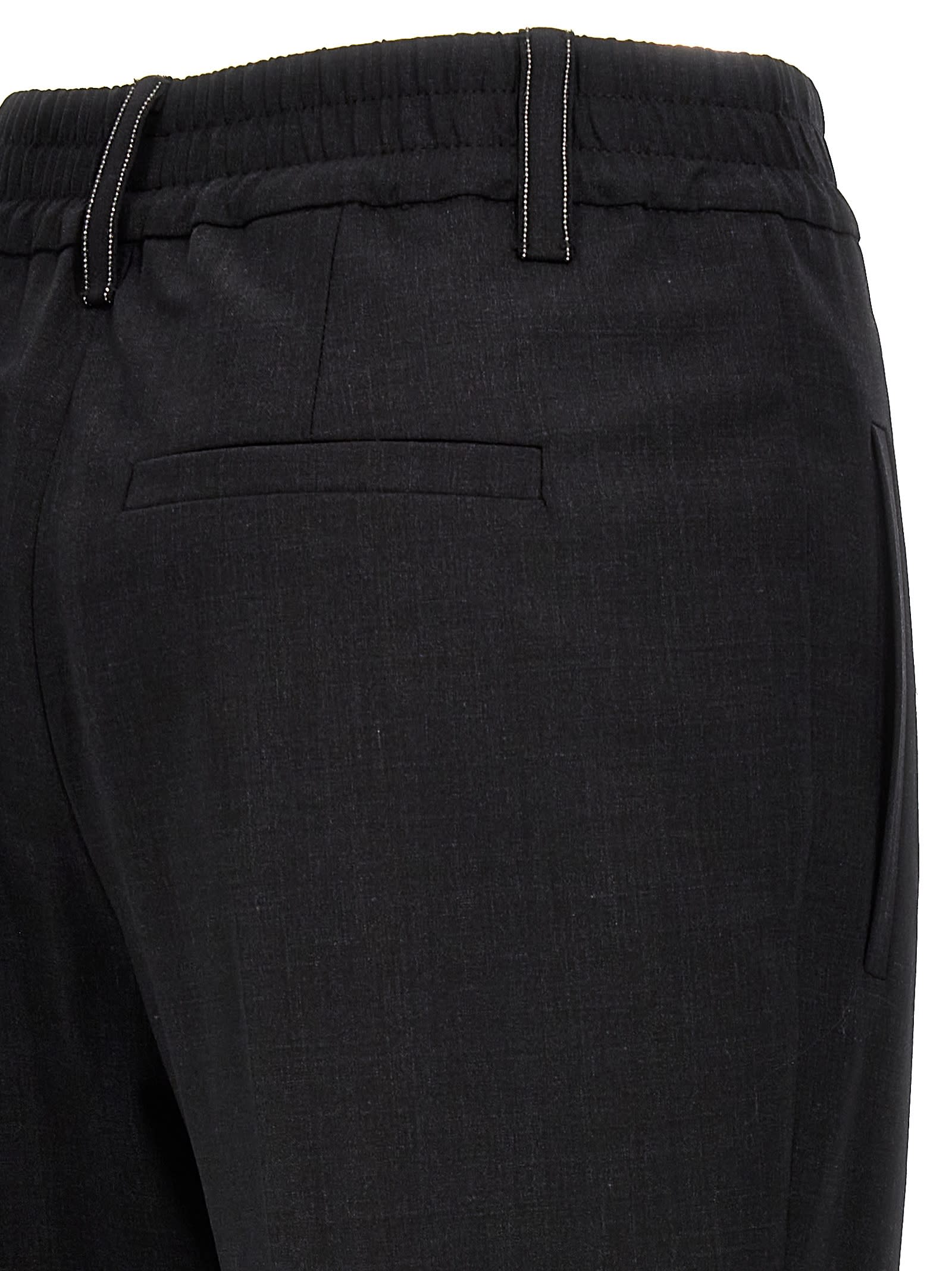 Shop Brunello Cucinelli Monile Loop Pants In Black