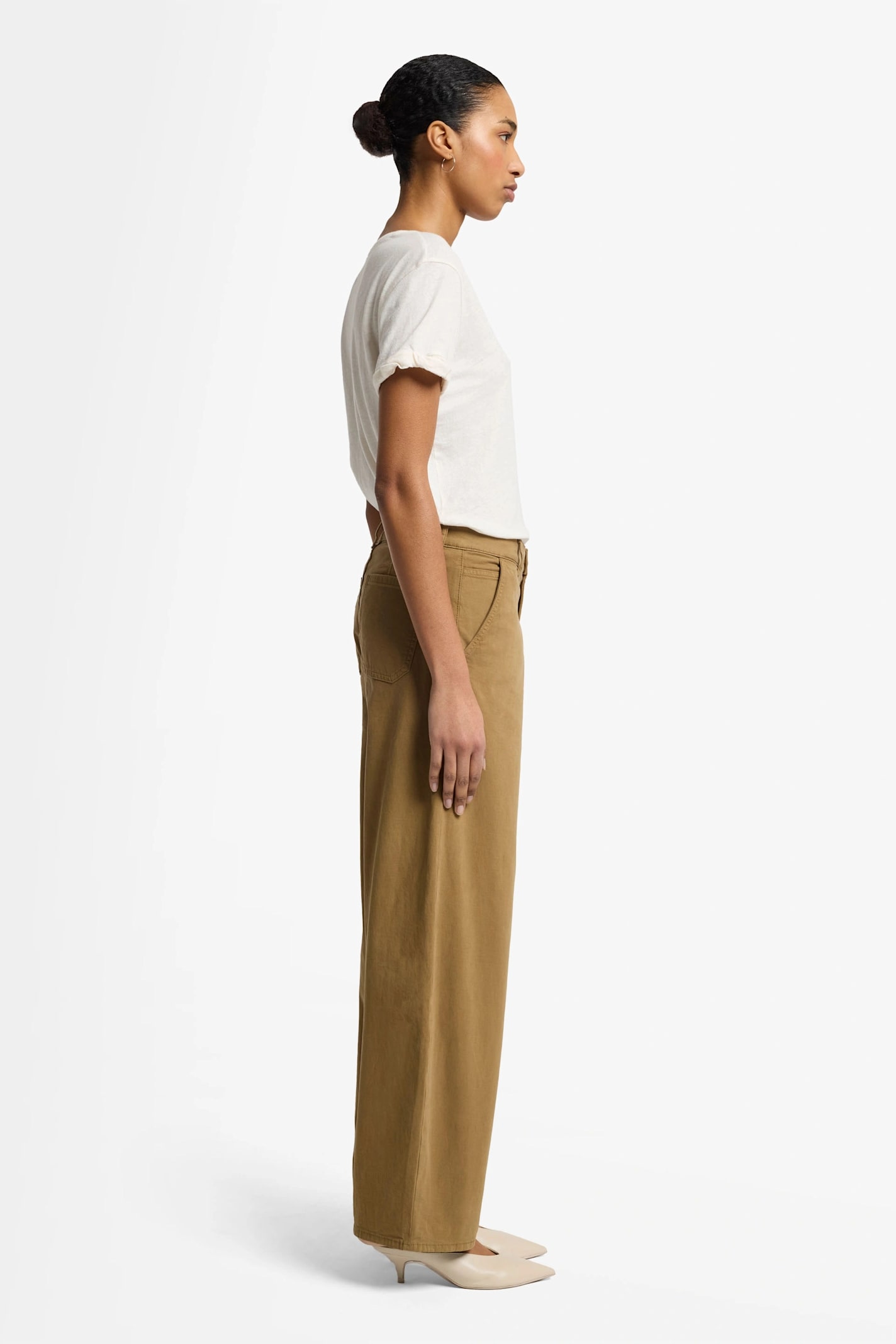7 For All Mankind Bonnie Trouser Twill Sand Storm In Brown