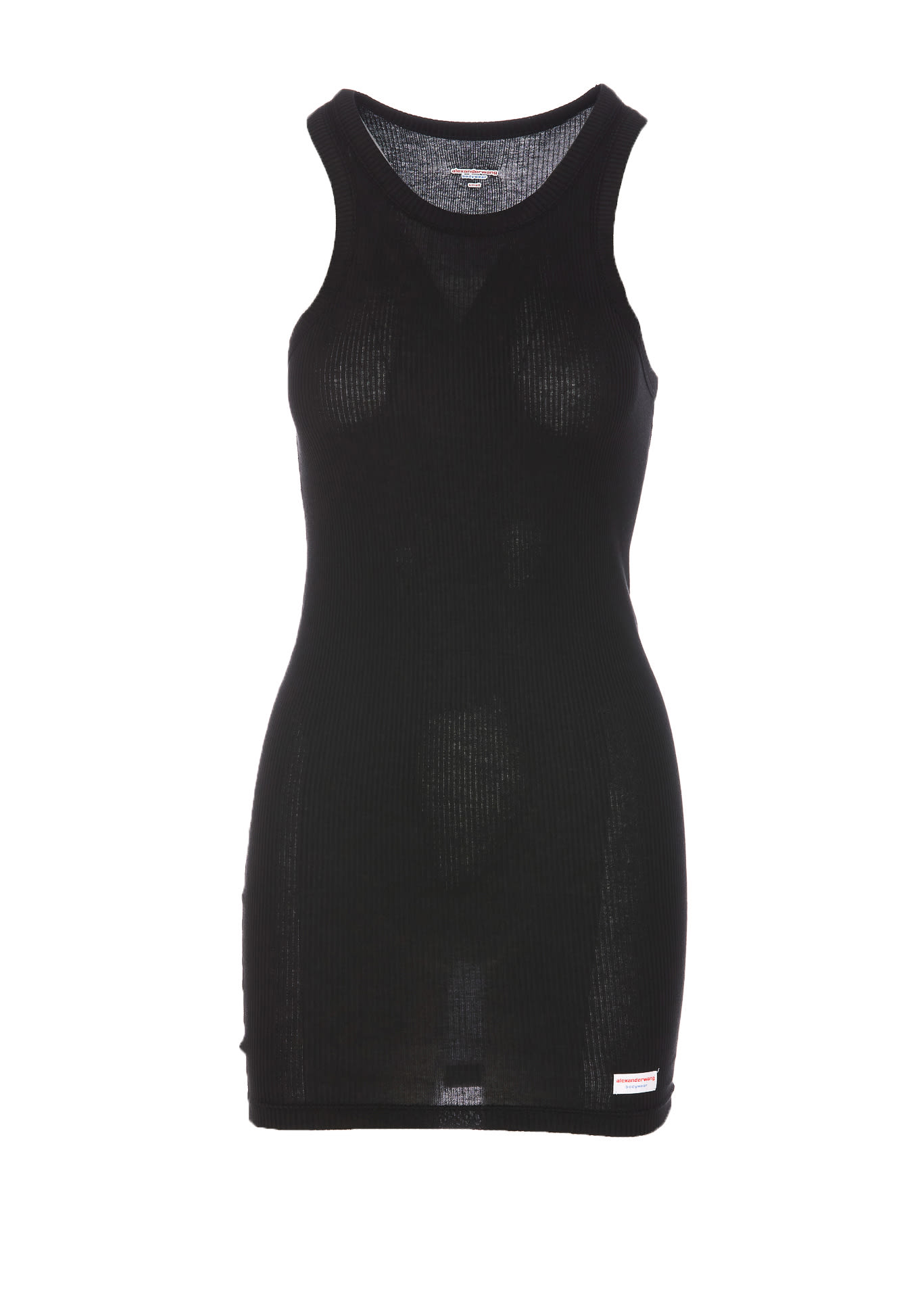 Alexander Wang Womens Racer Tank Dress In Ribbed Cotton In Black