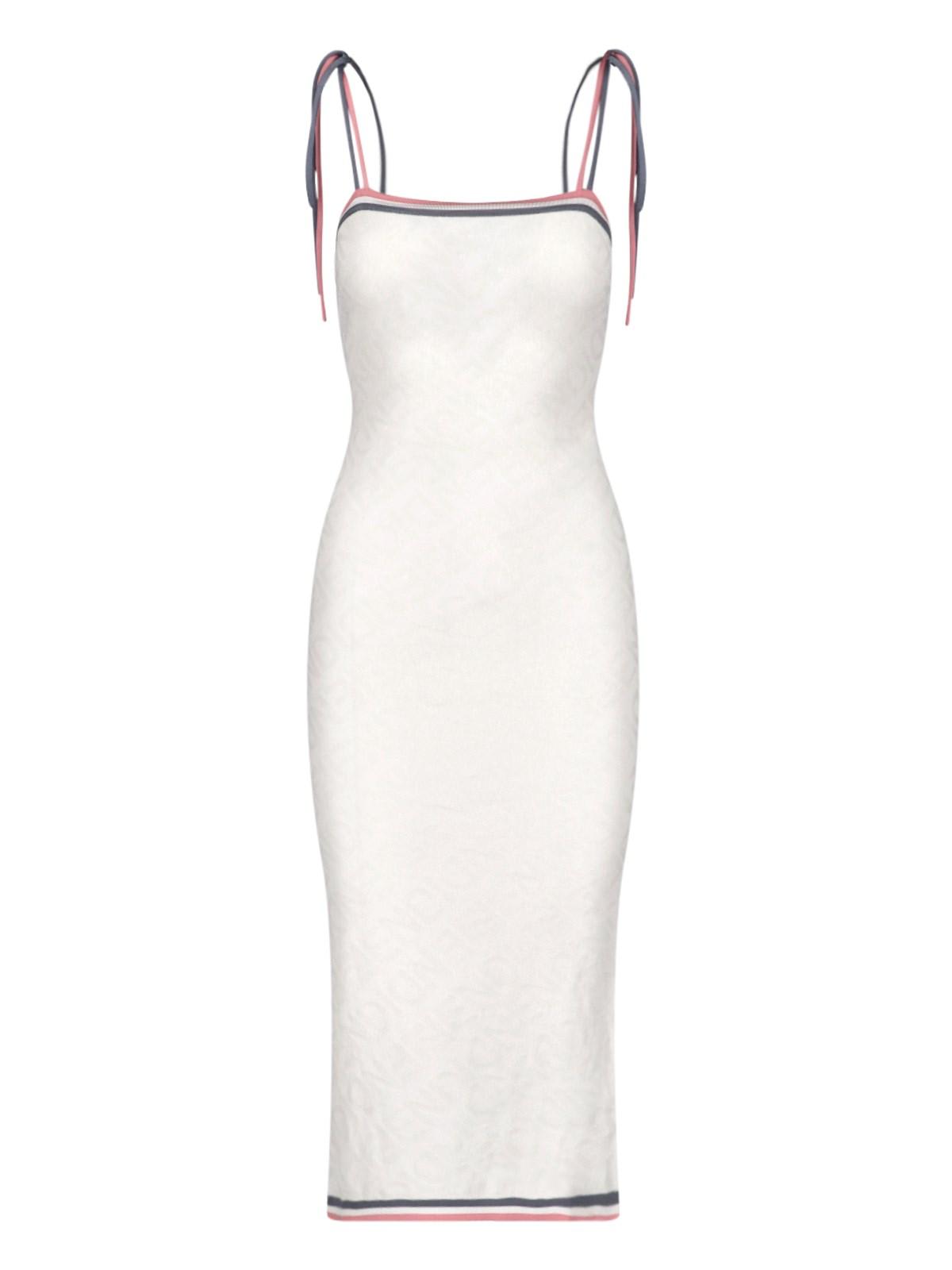 Fendi Woman Ivory Viscose Blend Dress In White