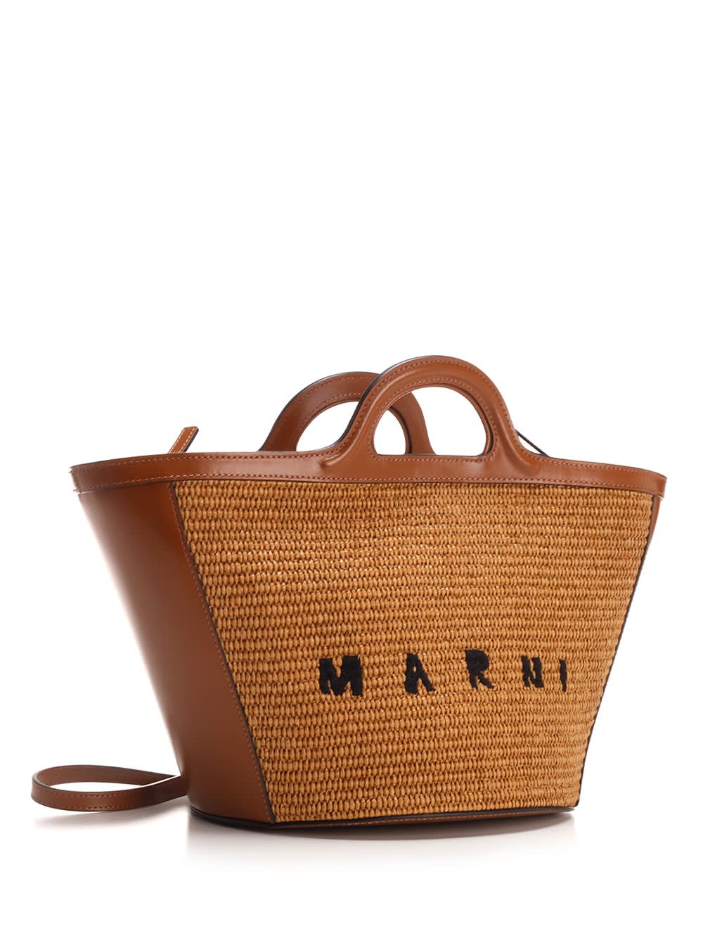 Shop Marni Tropicalia Small Bag In Raw Sienna