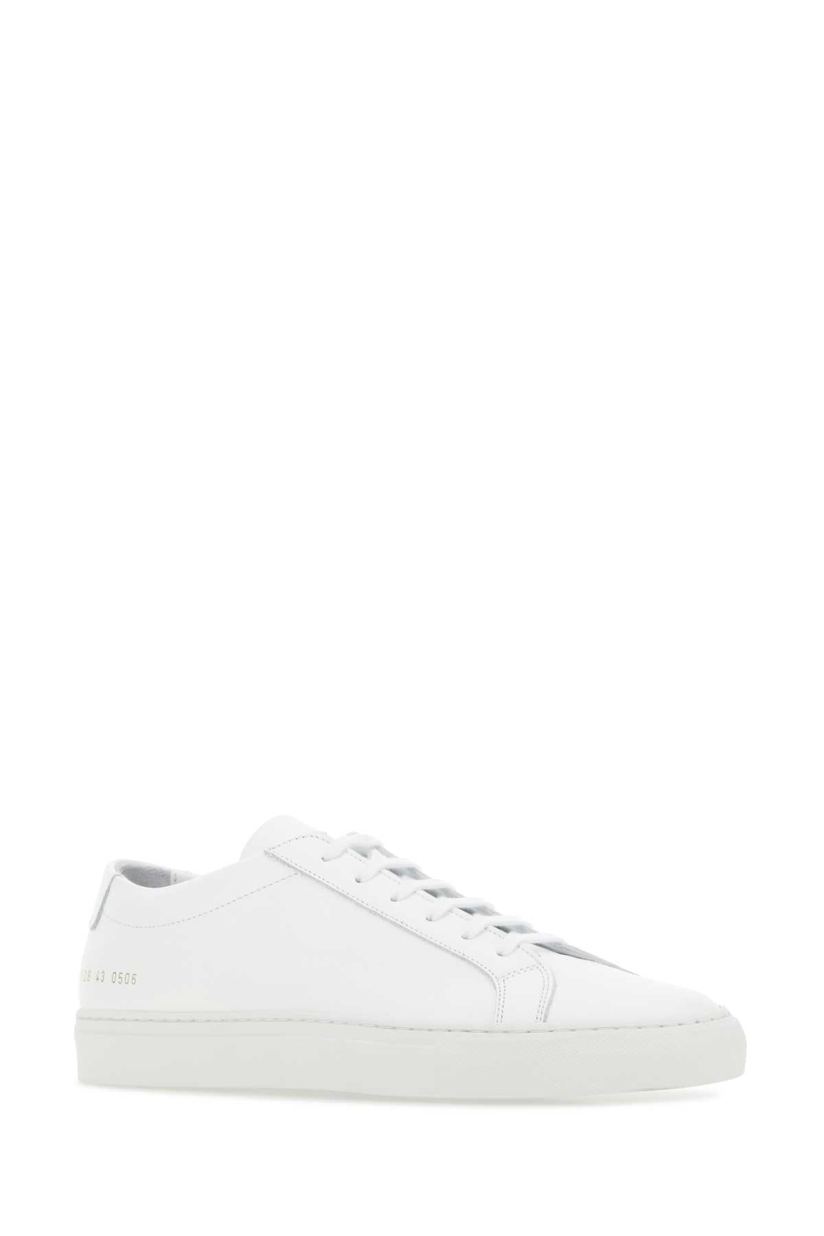 Shop Common Projects White Leather Achilles Sneakers In 0506