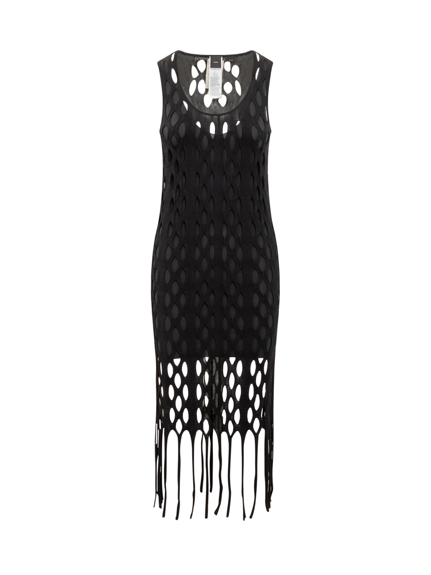 Dress With Mesh Effect And Fringes
