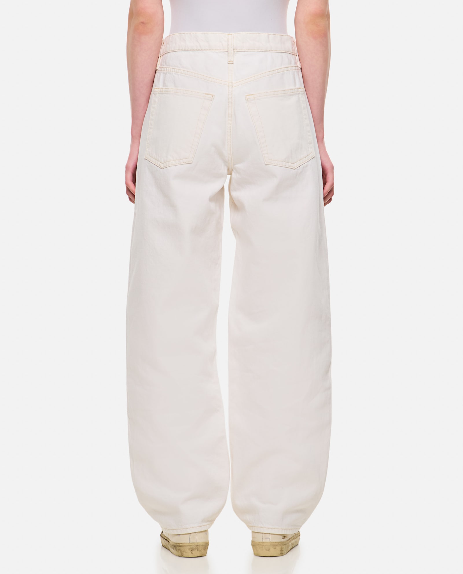 Frame High-waisted Barrel Jeans For In White