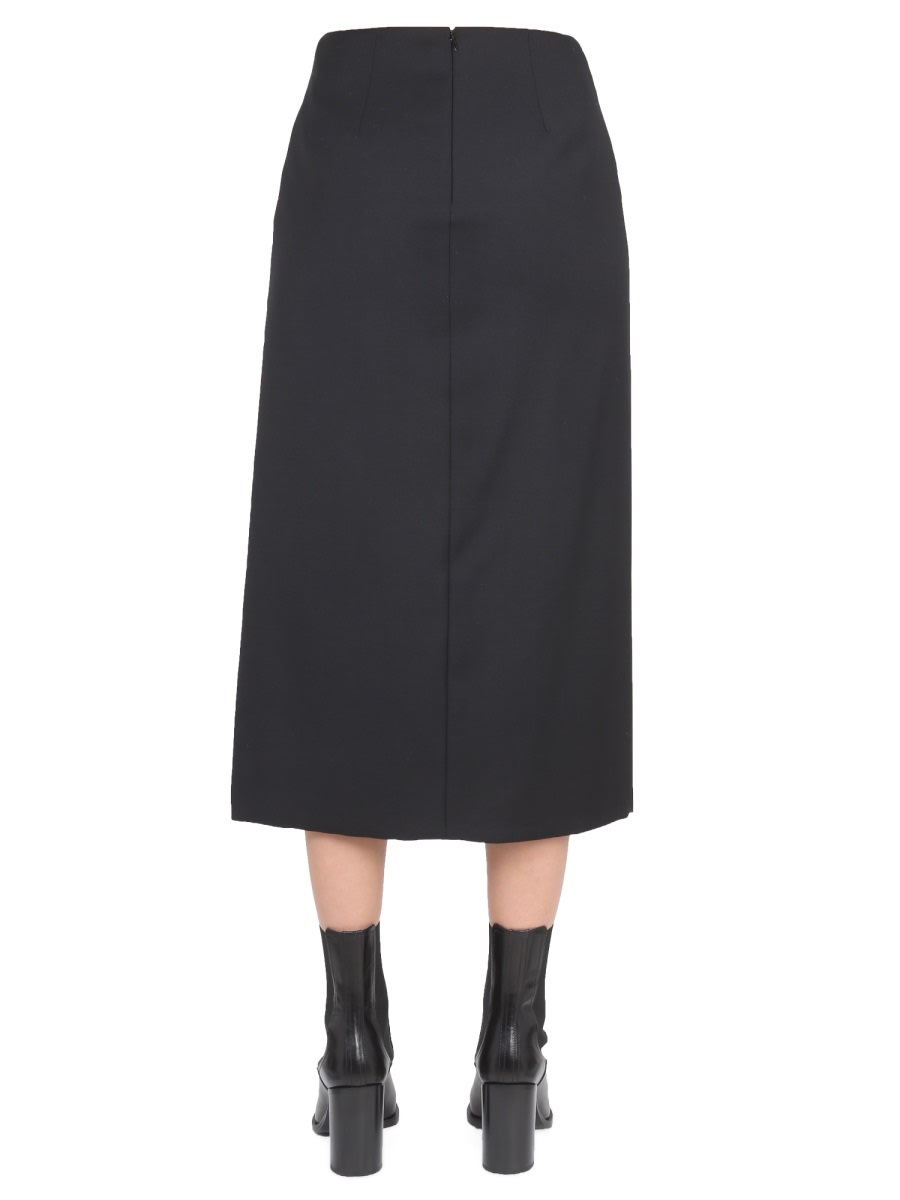 Shop Alexander Mcqueen Wool And Mohair Skirt In Black