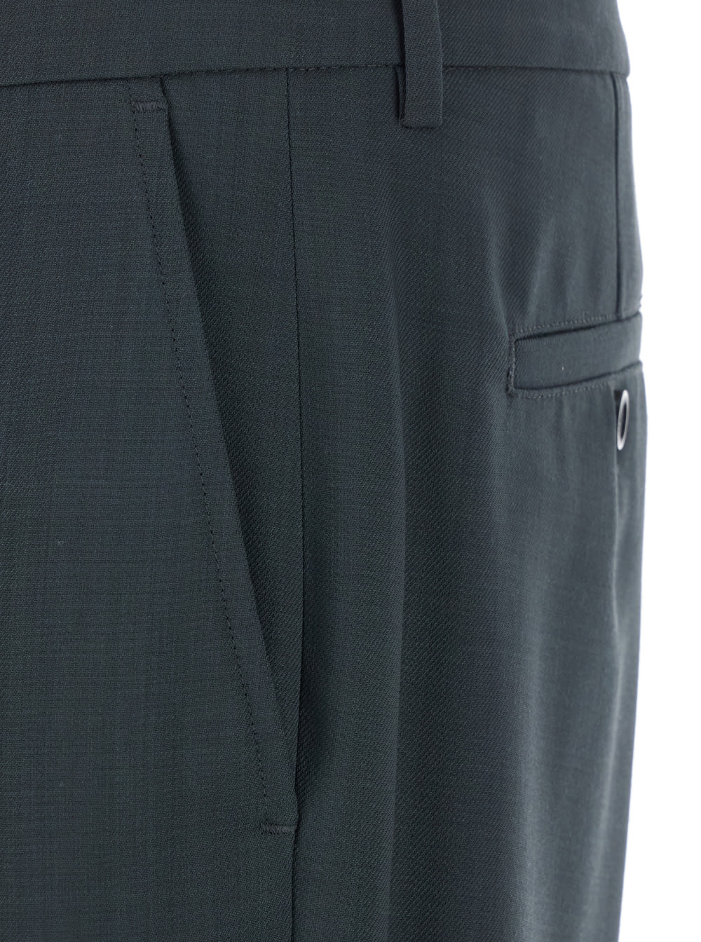 Ami Alexandre Mattiussi Ami Paris Men Grey Pants With Belt Loops And Front Concealed Closure In Wool Man In Blue