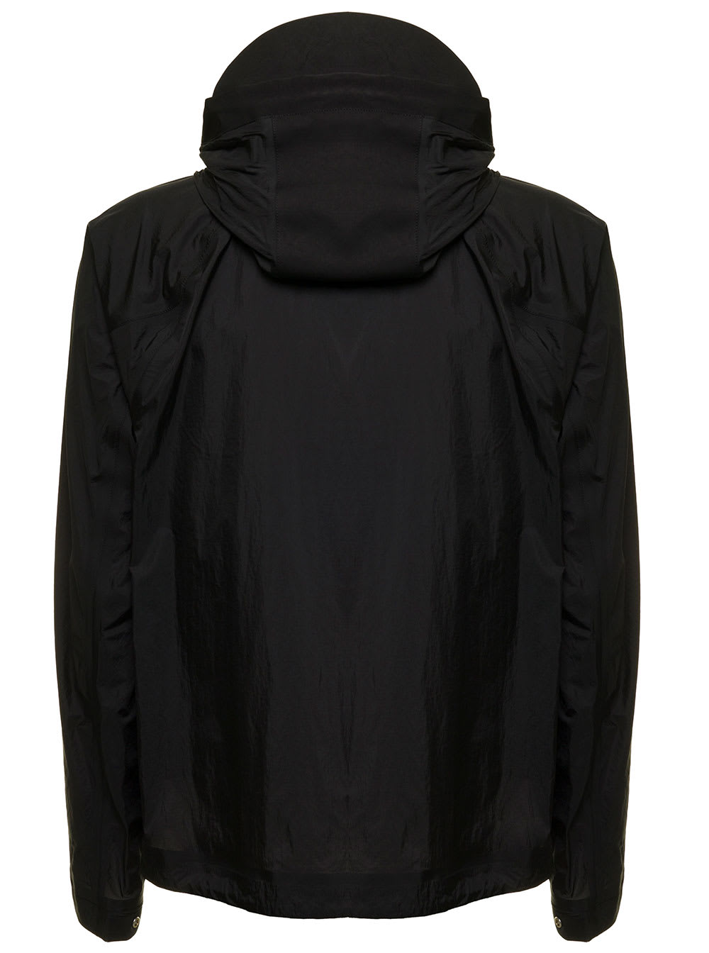 Shop Ten C Mens Black Nylon Hooded Jacket