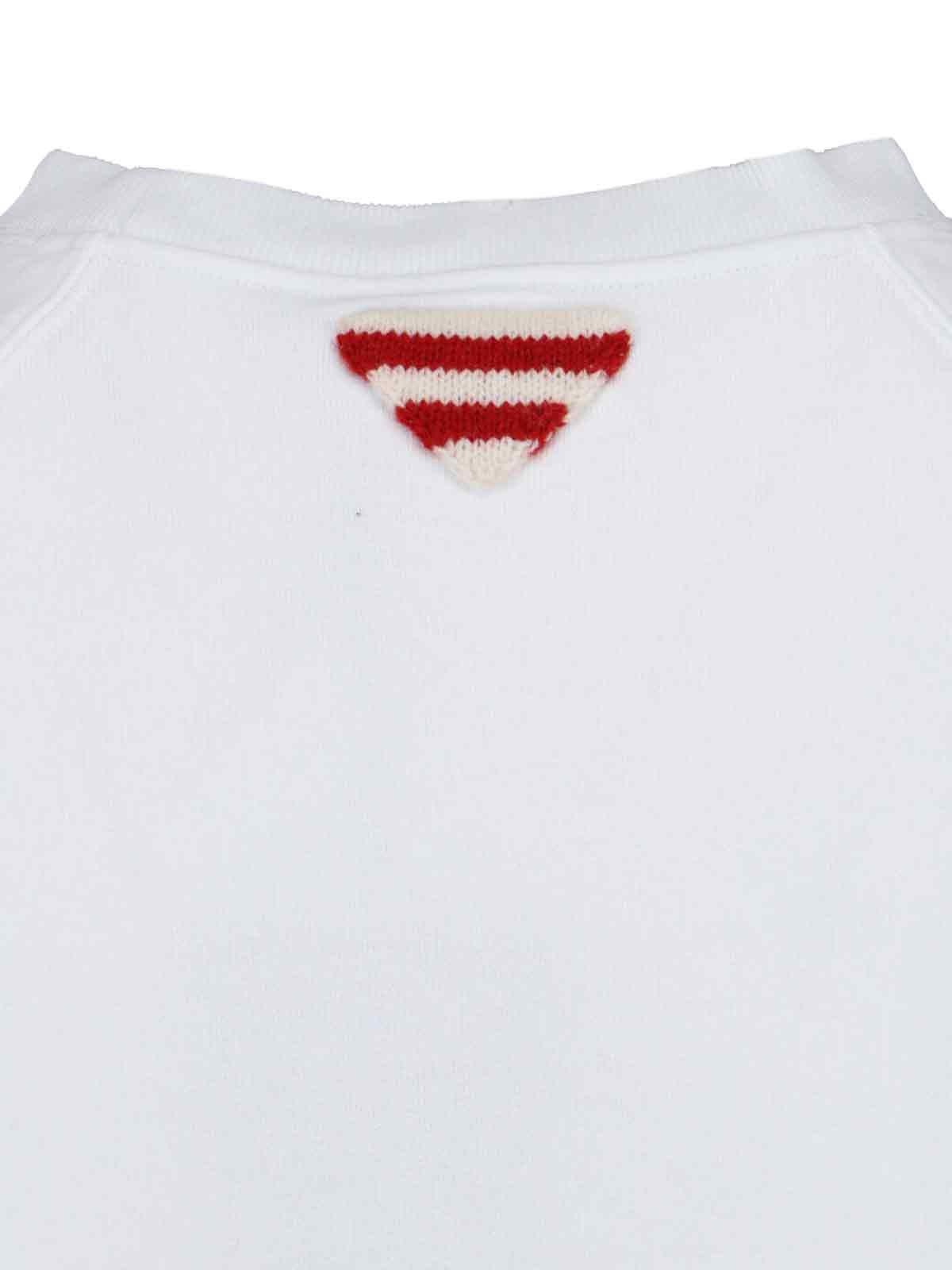 Prada Logo Crewneck Sweatshirt In White