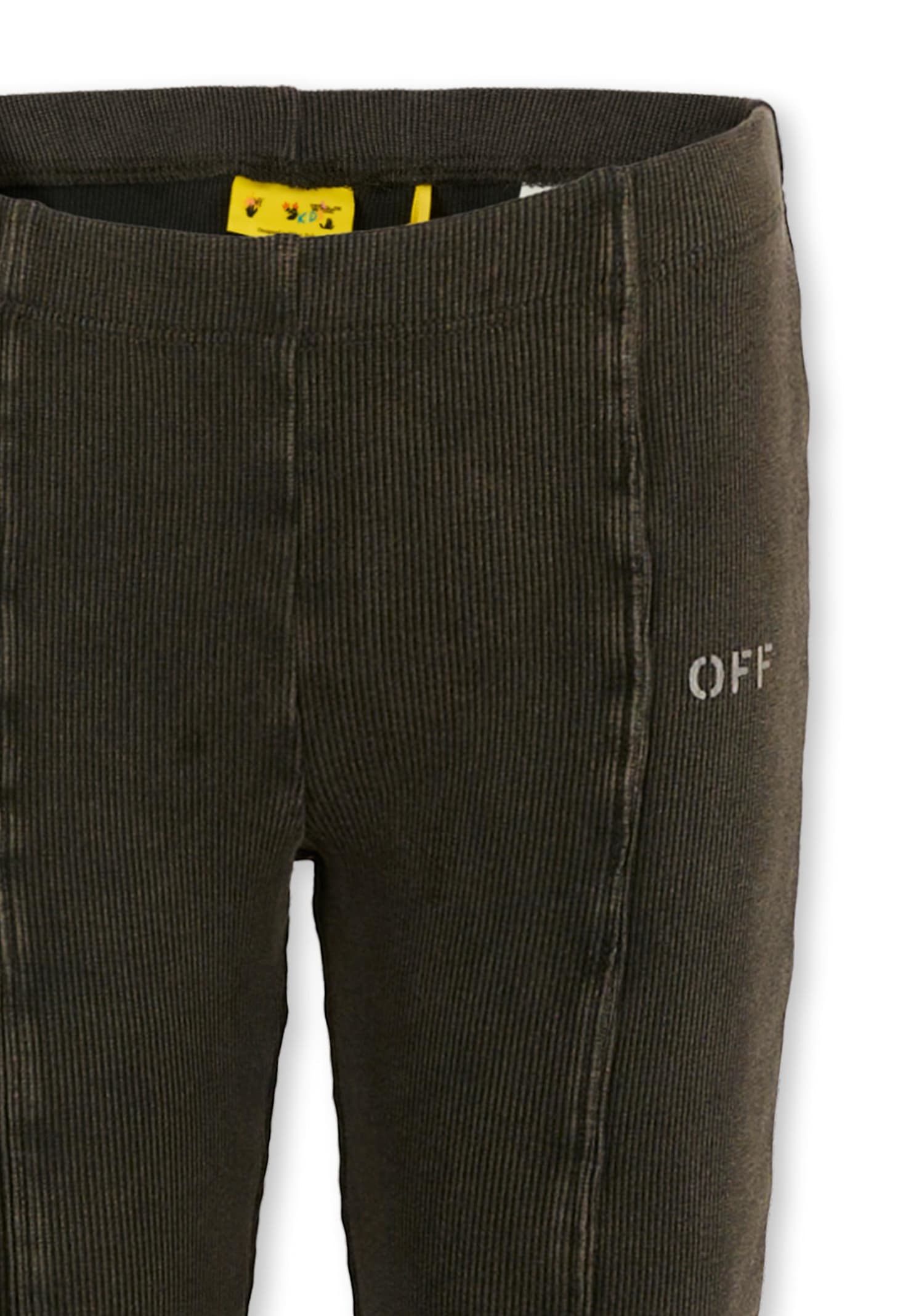 Off-white Grey Leggings For Girl With Logo In Gray