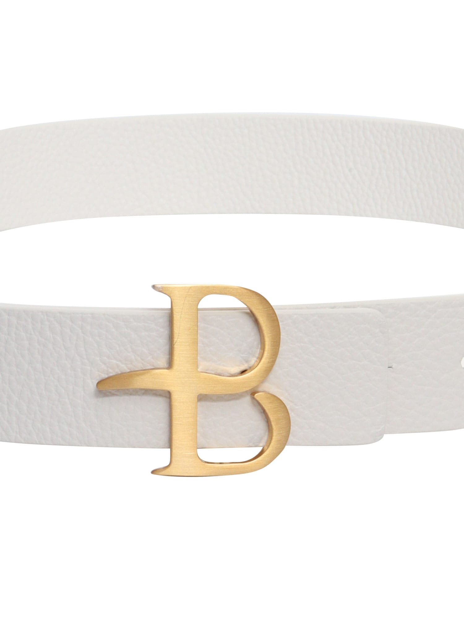 Shop Ballantyne White Belt With Gold Logo