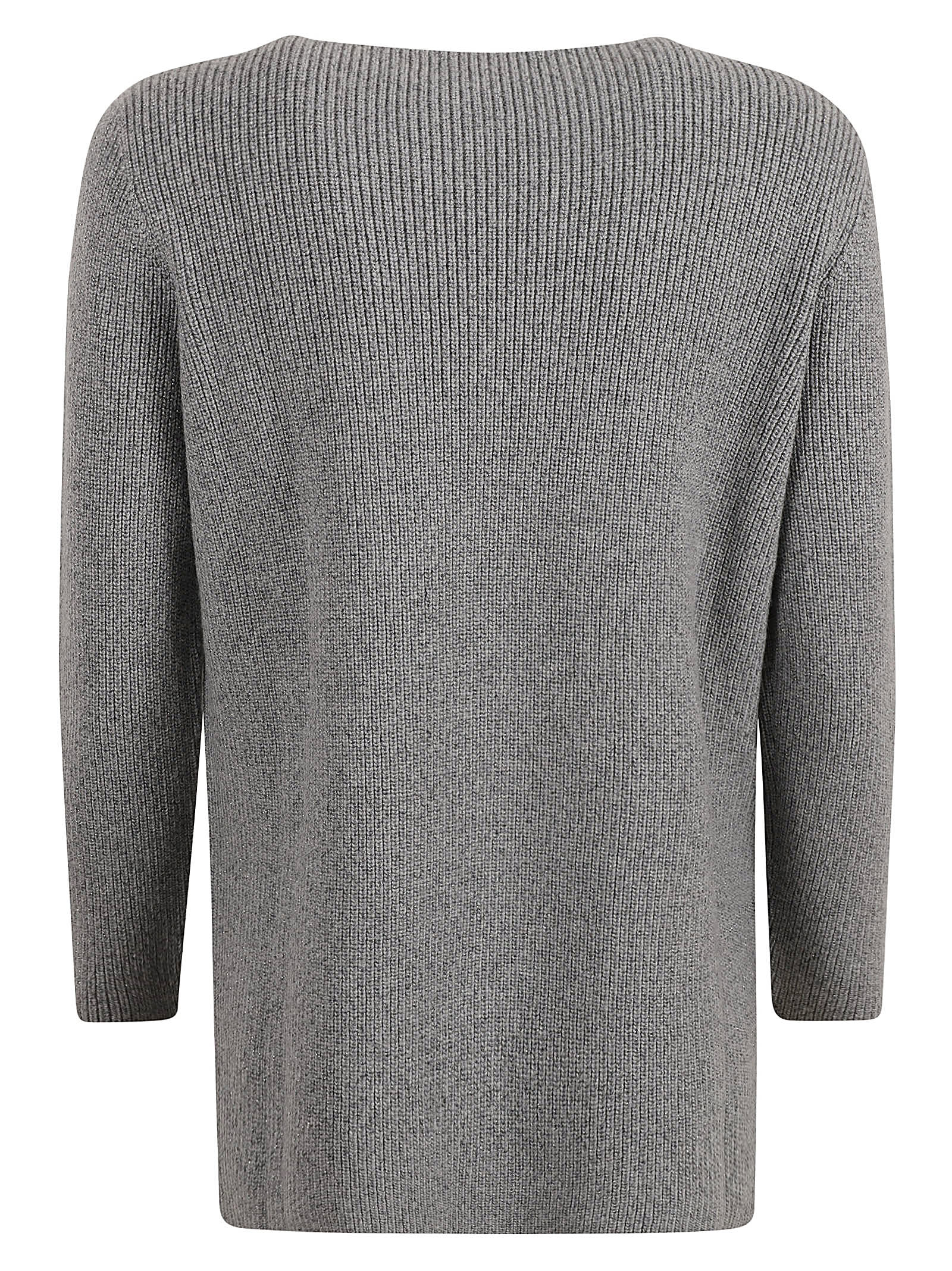 Shop Fabiana Filippi Ribbed Sweater In Nebbia