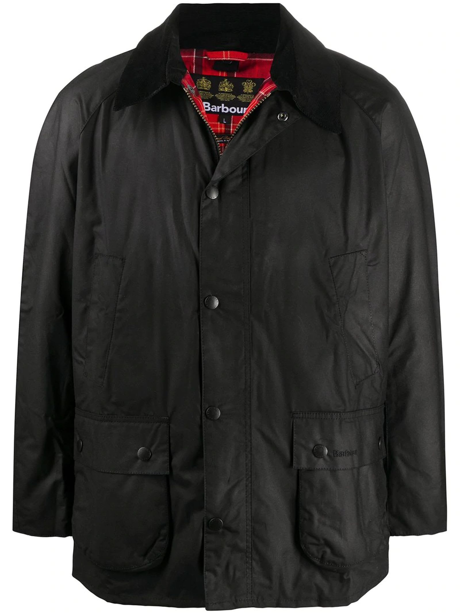 Barbour Black Cotton Ashby Waxed Jacket