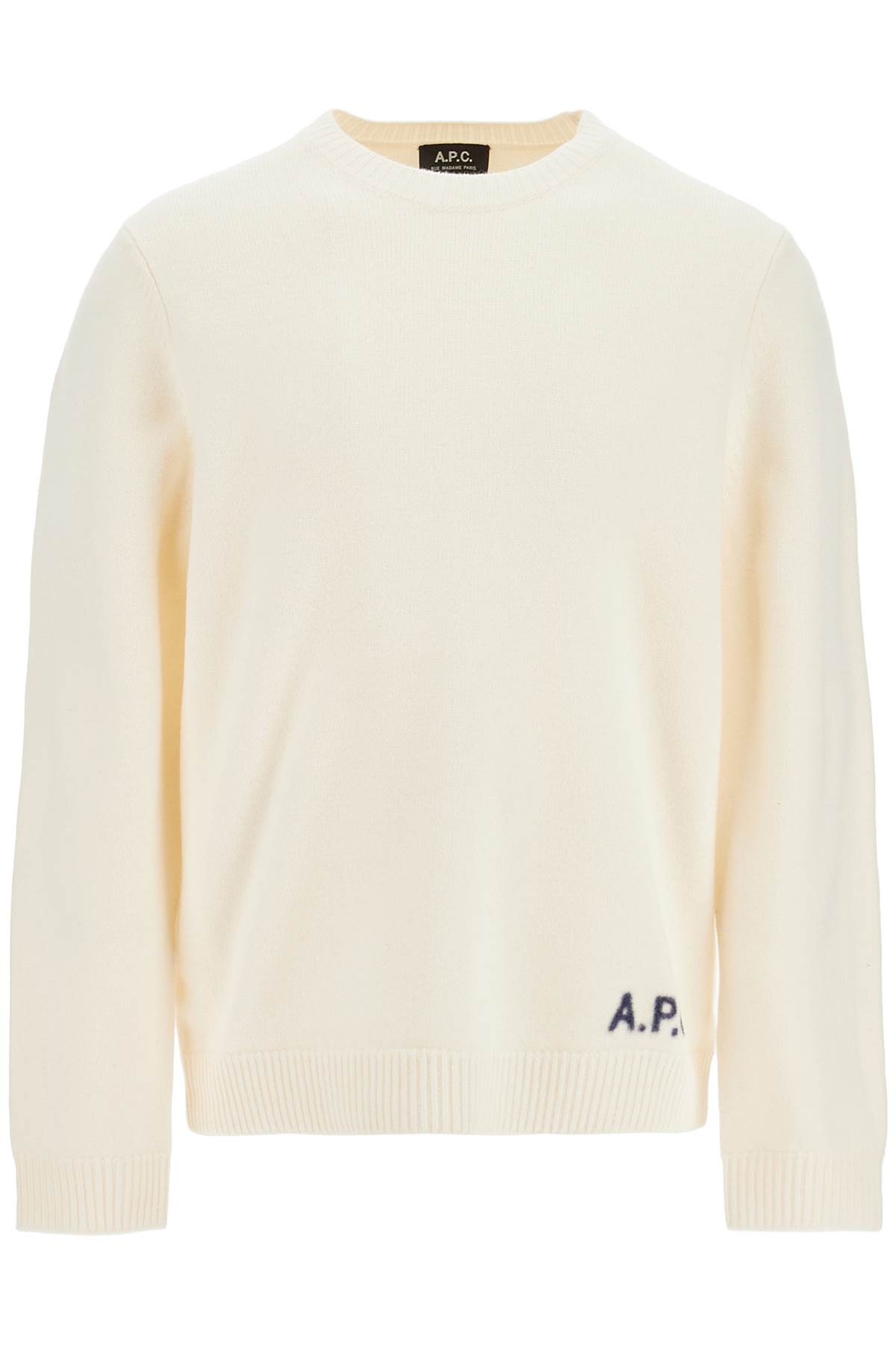 Apc Compact Wool Edward Pullover Sweater In Nude