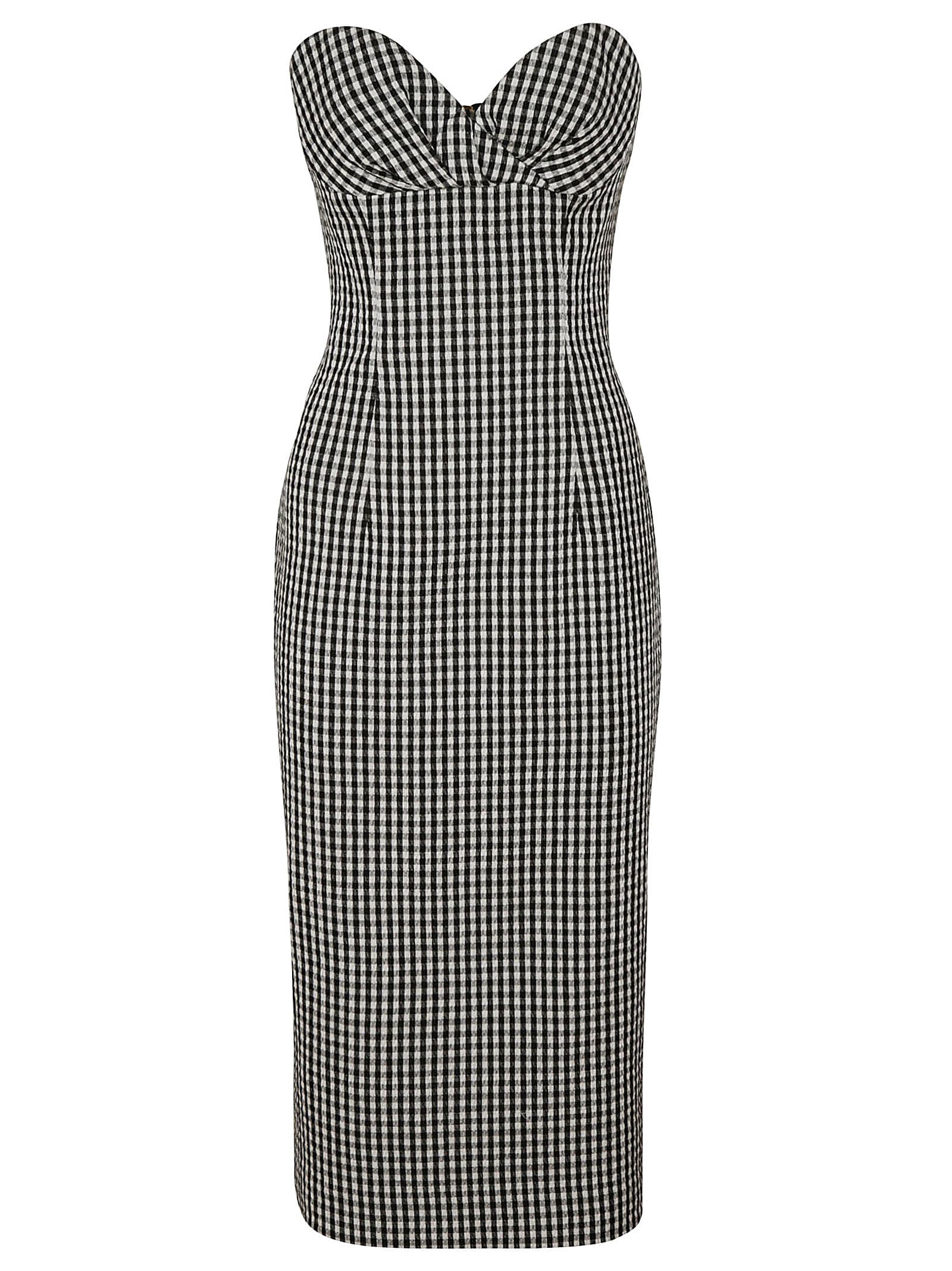 Photo of  Balmain Slim Rear Zip Checked Dress- shop Balmain Dresses online sales