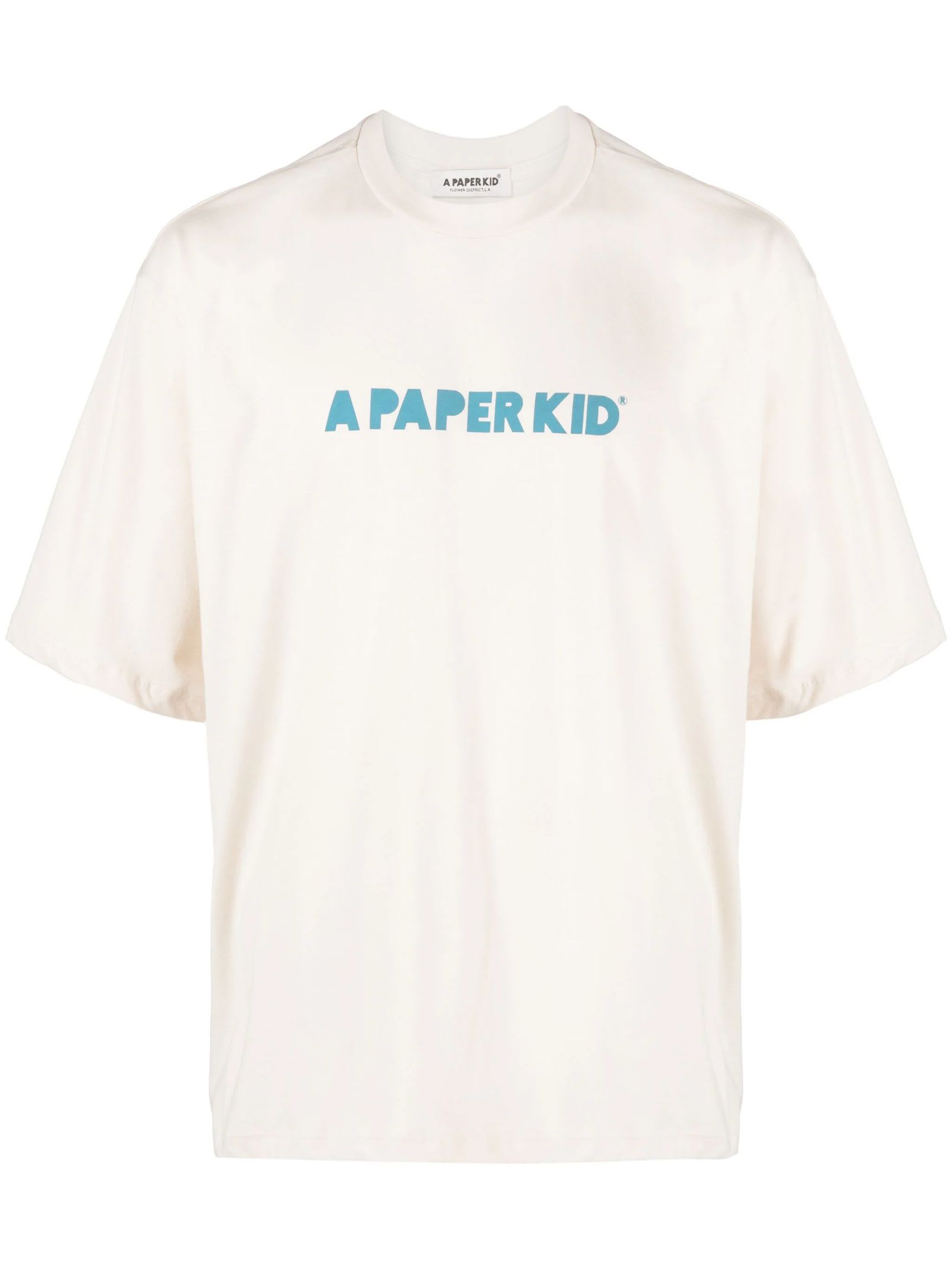 A PAPER KID CREAM WHITE COTTON T-SHIRT