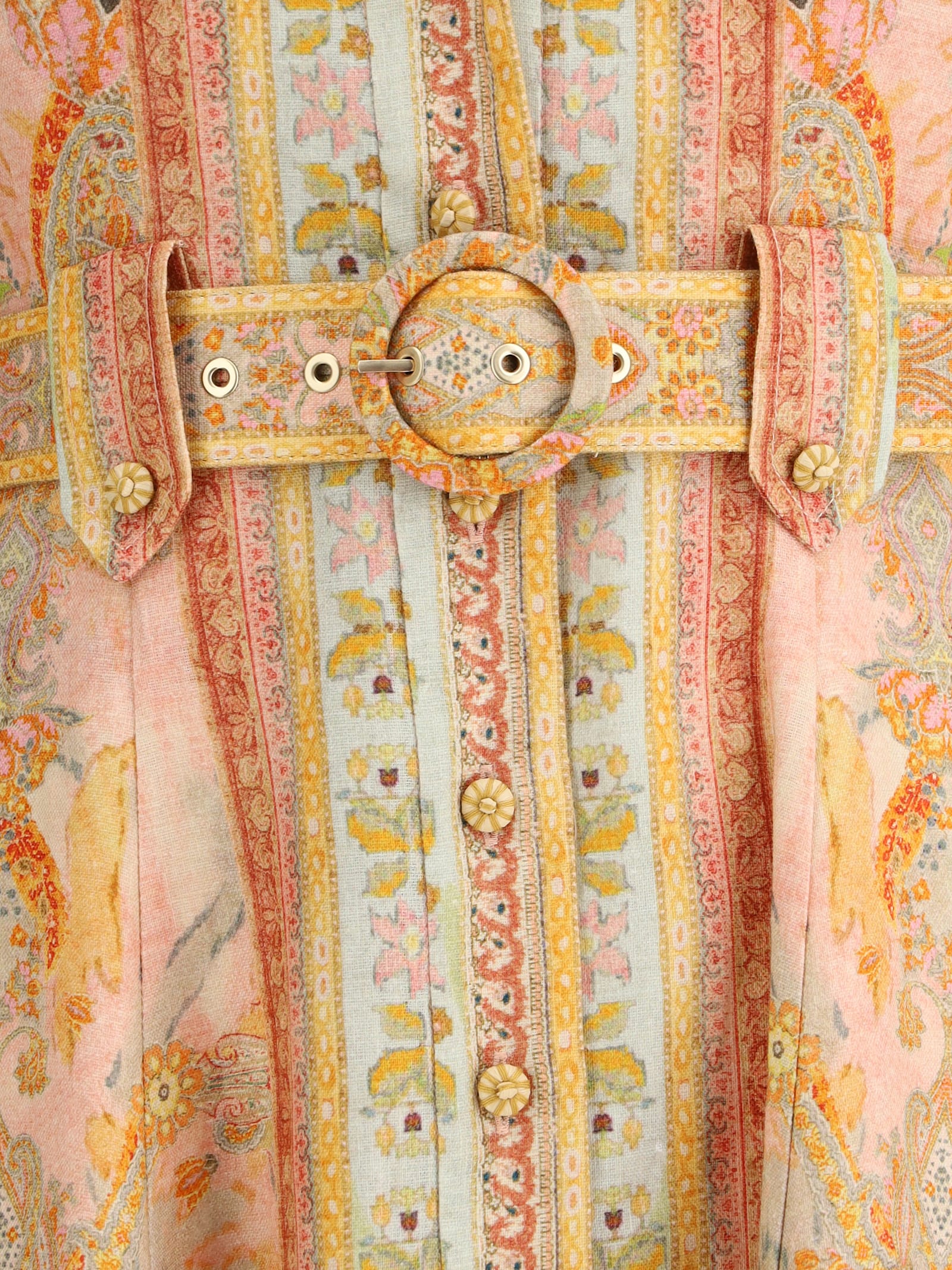 Shop Zimmermann Acacia Midi Dress In Pink Multi