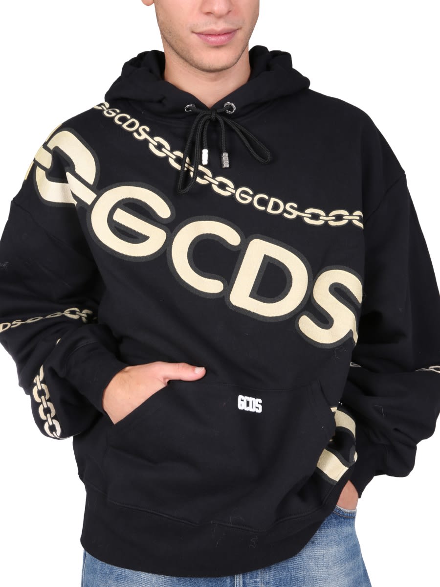 Shop Gcds Chain Sweatshirt In Black