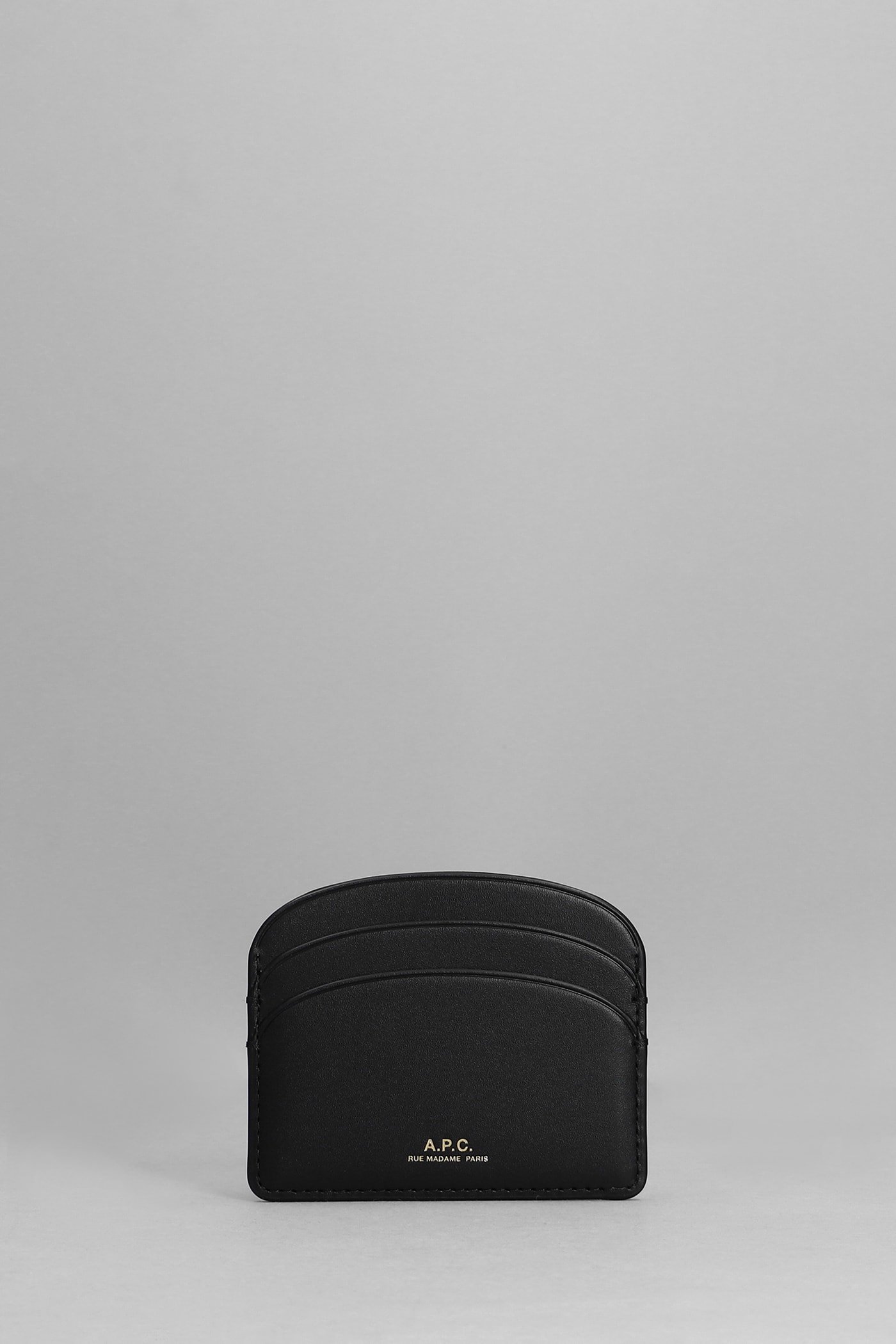 A.P.C. Demi Lune Wallet In Black Leather