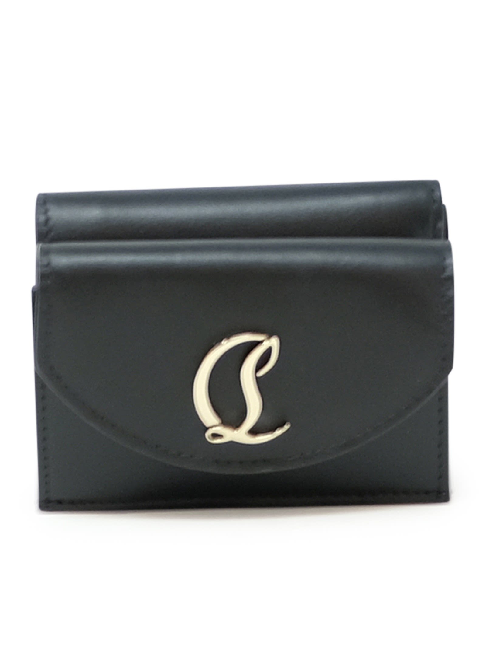 Black Leather Loubi54 Wallet