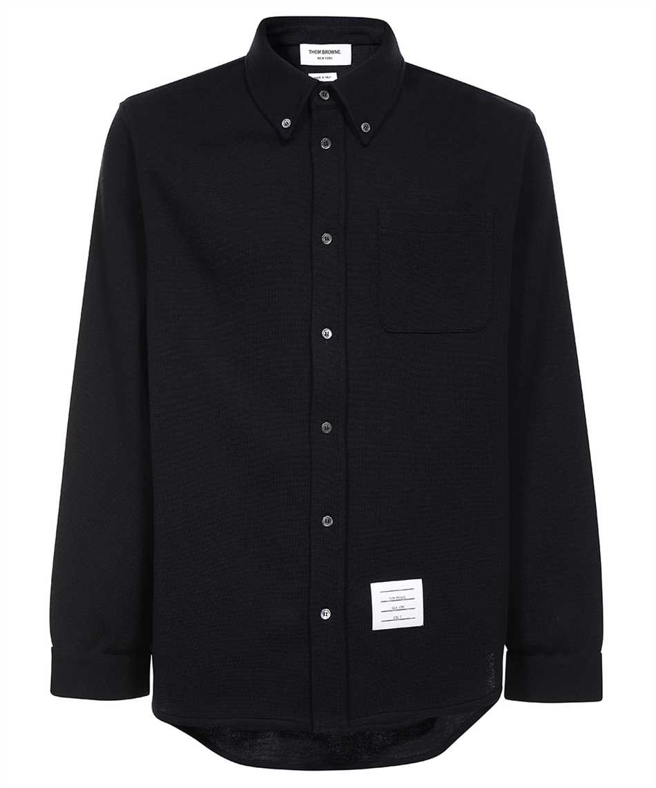 Shop Thom Browne Virgin Wool Shirt In Blue