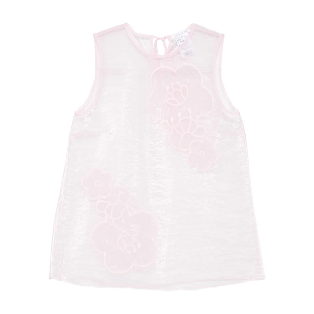 Cecilie Bahnsen Floral-embellished Sleeveless Top In Pink