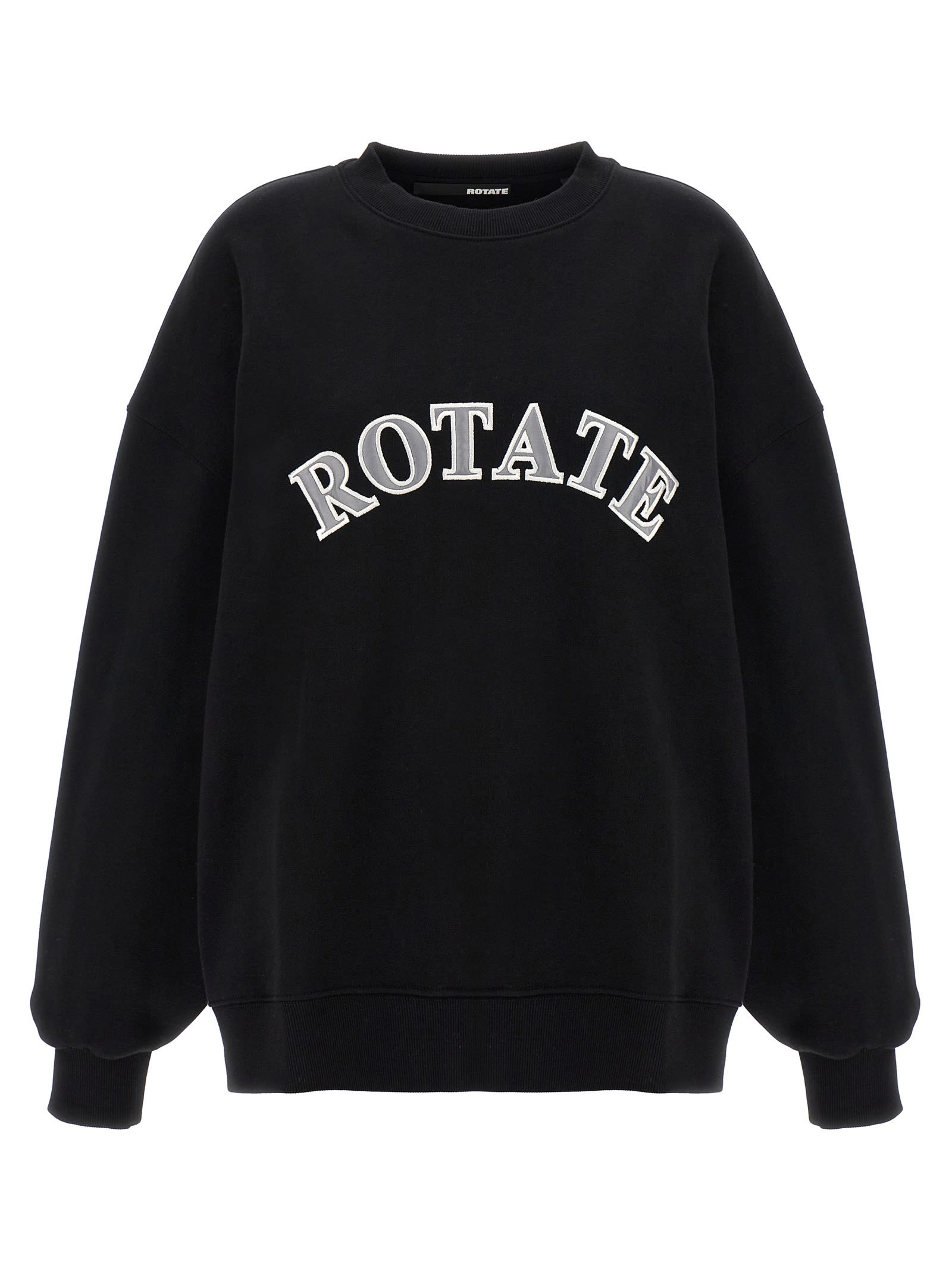 Shop Rotate Birger Christensen Logo Crewneck Sweatshirt In Nero