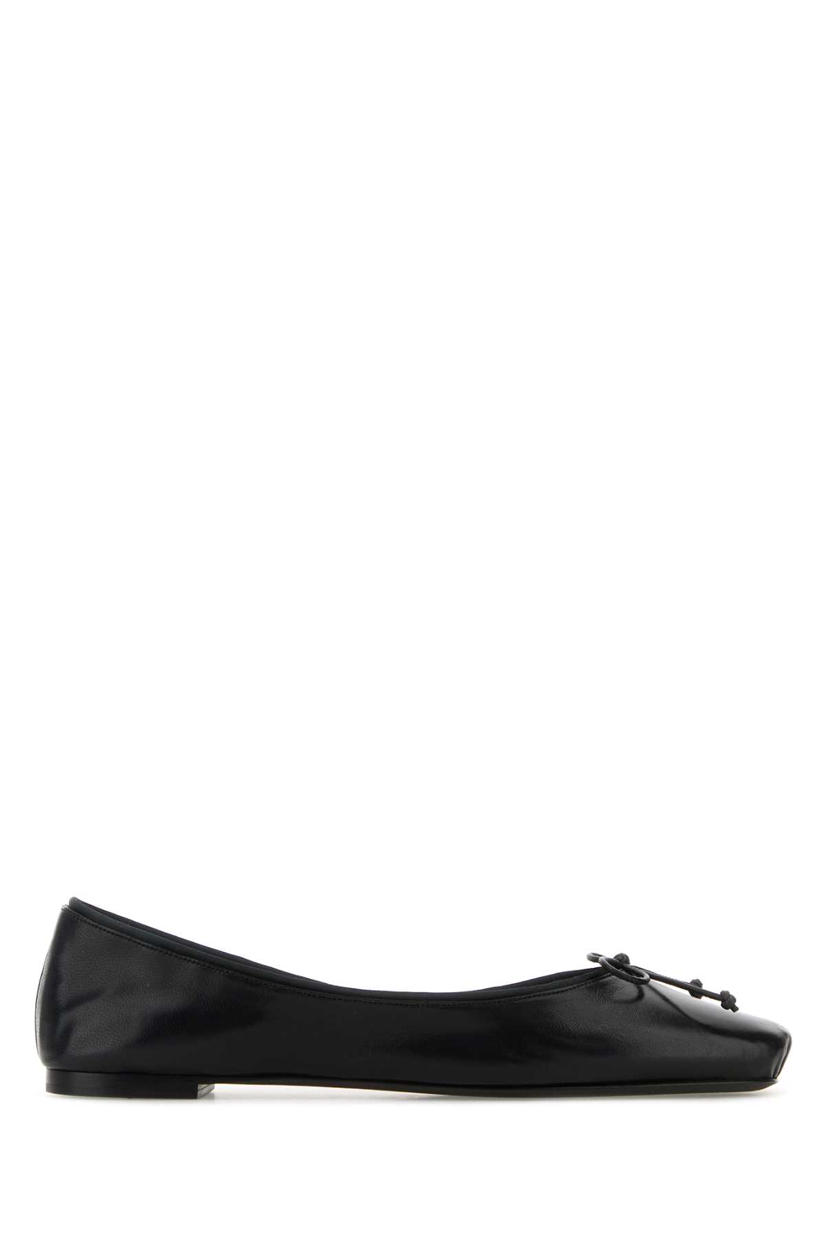 Khaite Black Nappa Leather Charlotte Ballerinas In Black