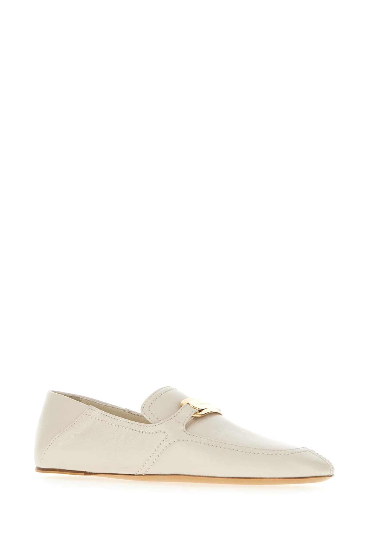 Shop Ferragamo Ivory Leather Loafers In Mascarpone