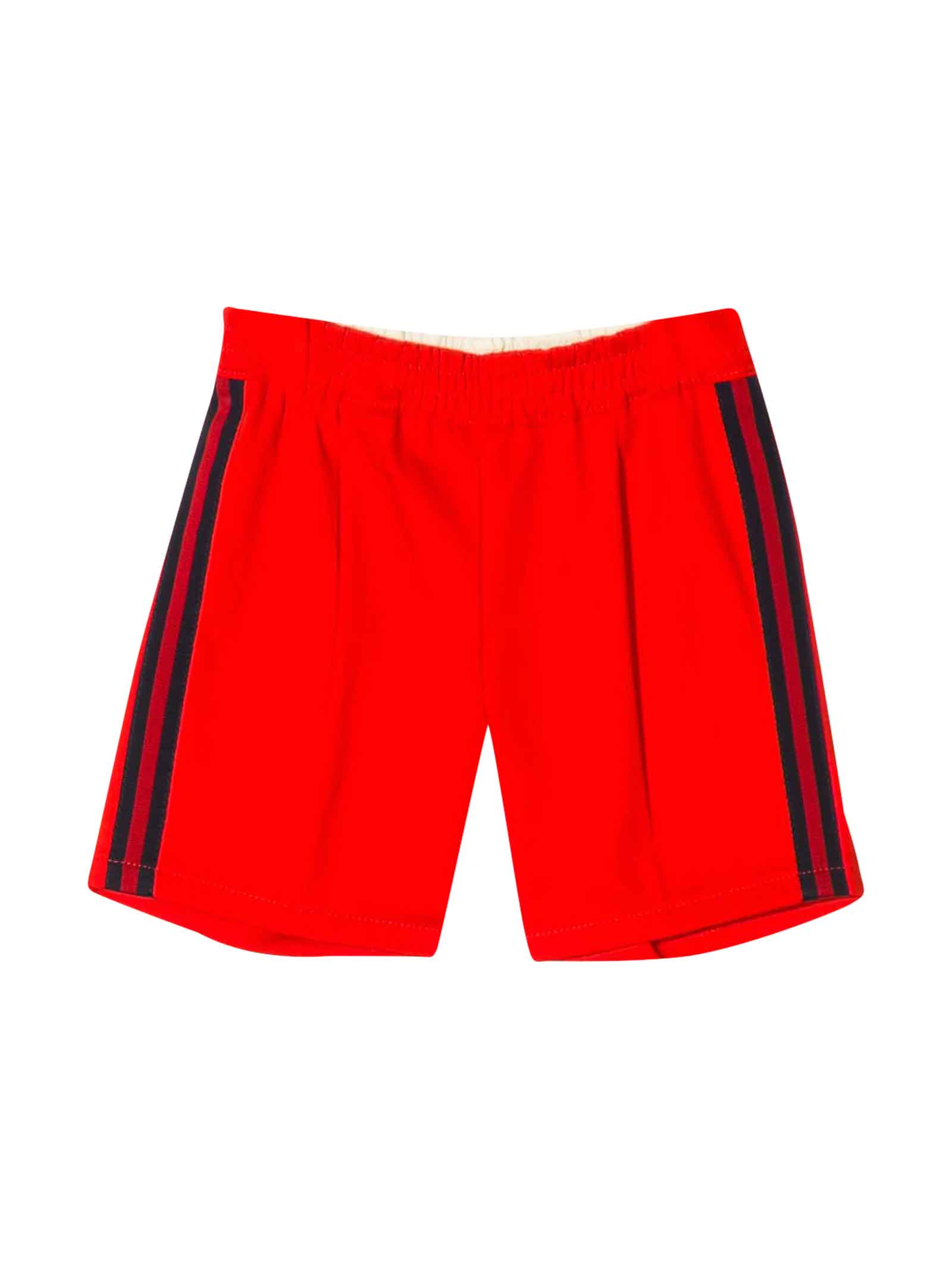GUCCI RED SPORT SHORTS WITH SIDE BANDS,600271XWAIW 6007
