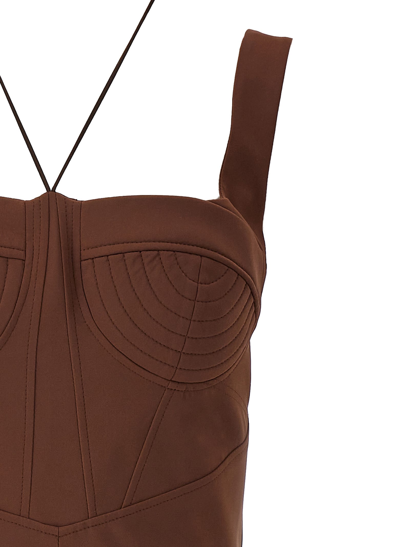 Nensi Dojaka 'maddie' Fitted Silhouette Mini Length Dress In Brown