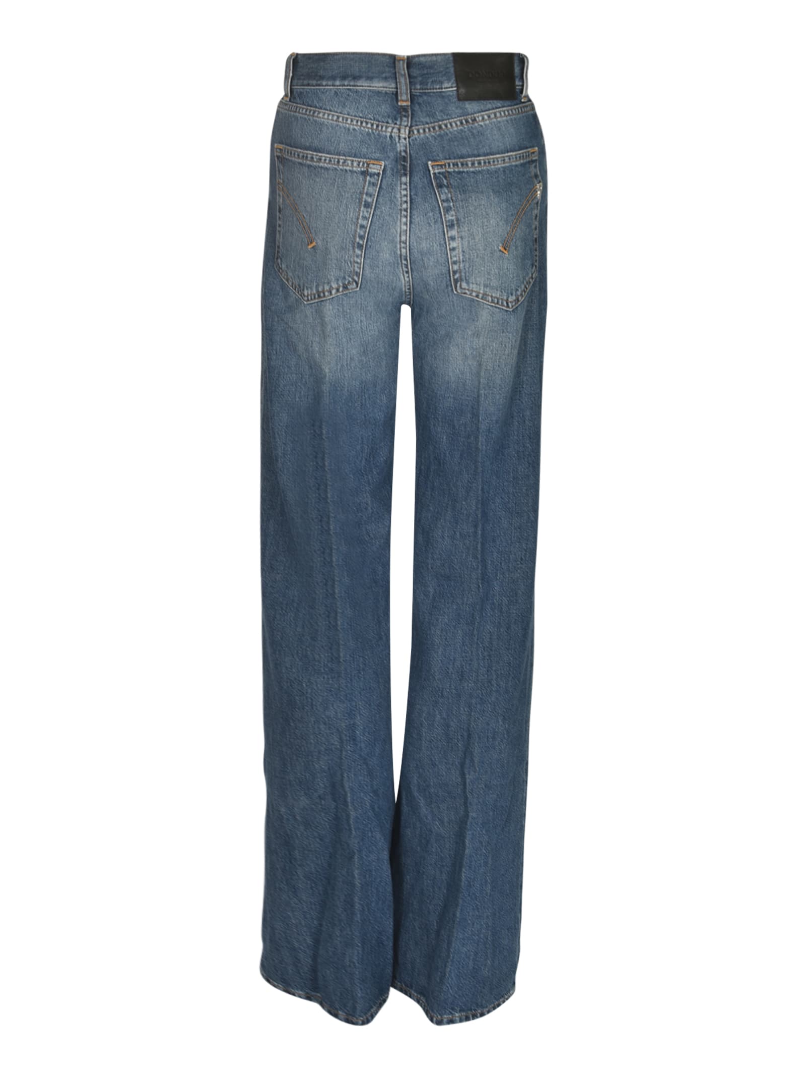 Dondup Straight Buttoned Jeans In Blue