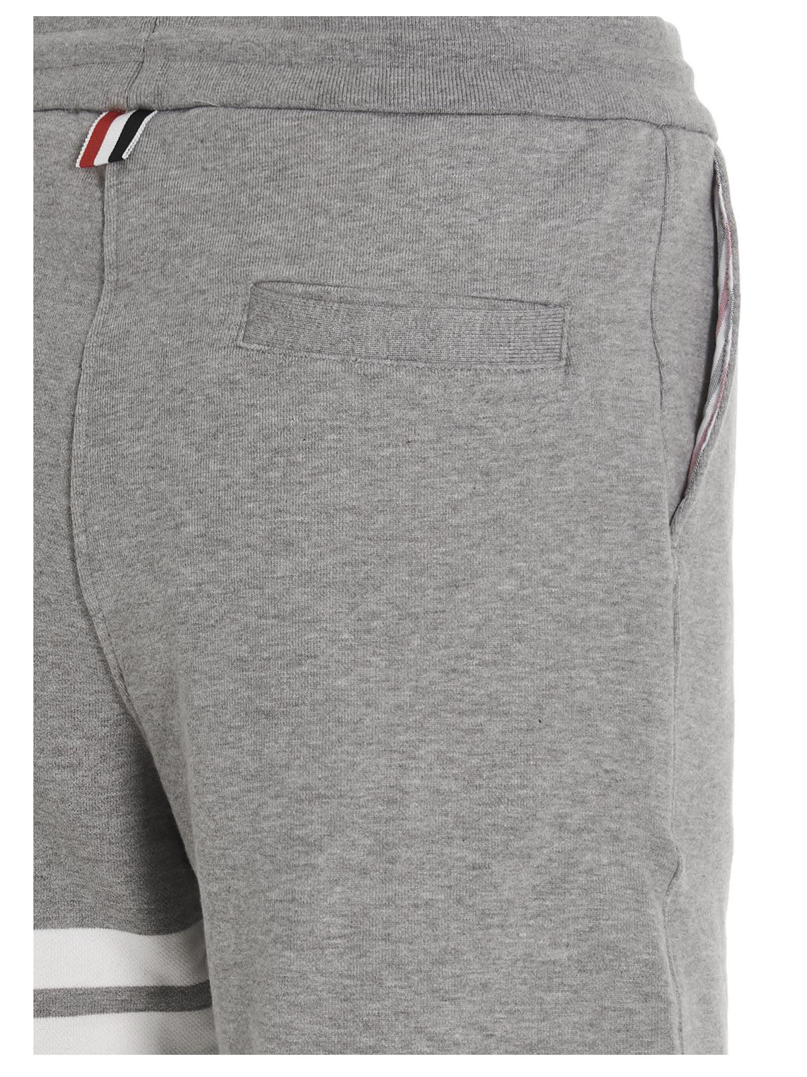 Shop Thom Browne 4 Bar Joggers In Gray
