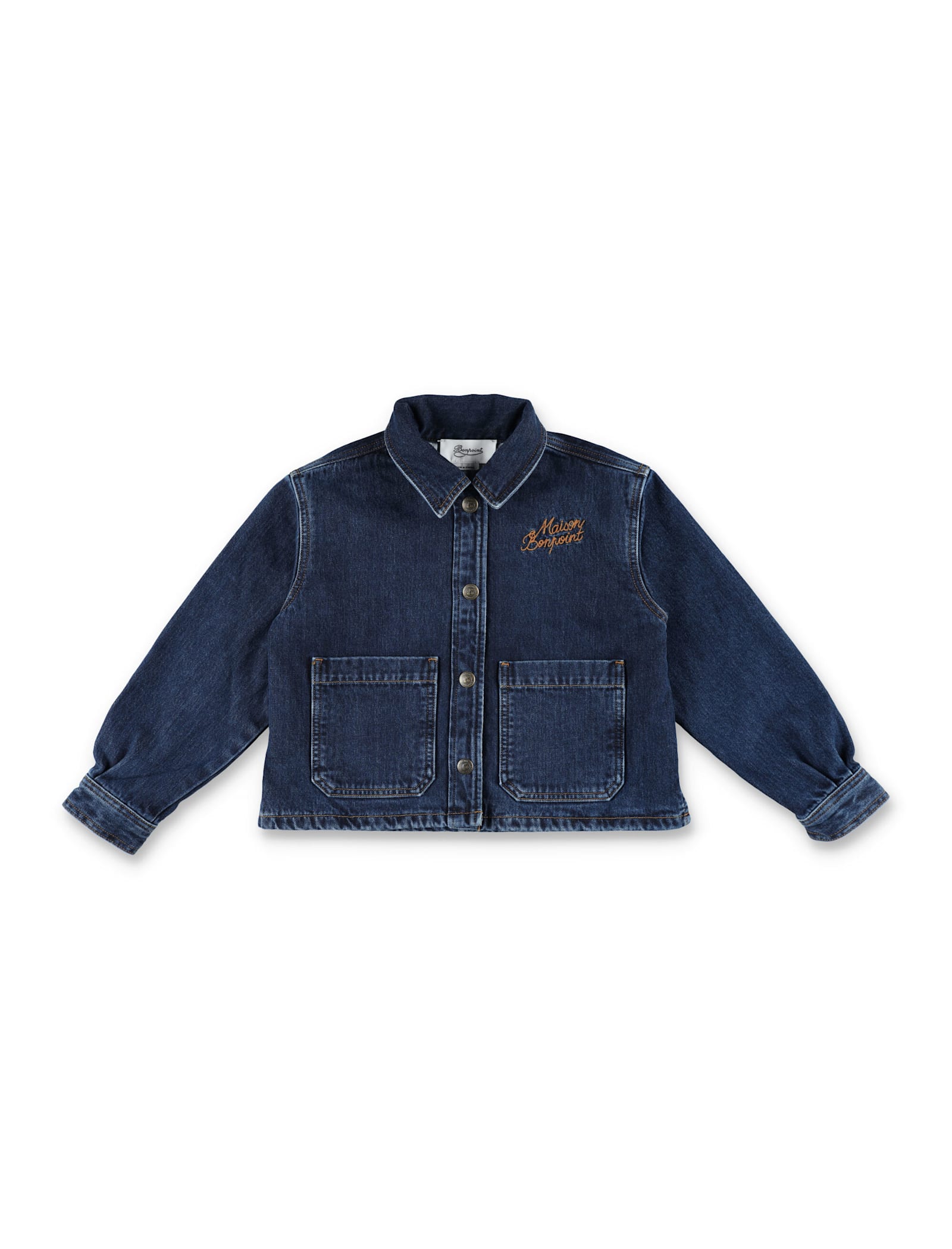 Bonpoint Eliza Embroidered Denim Jacket In Denim