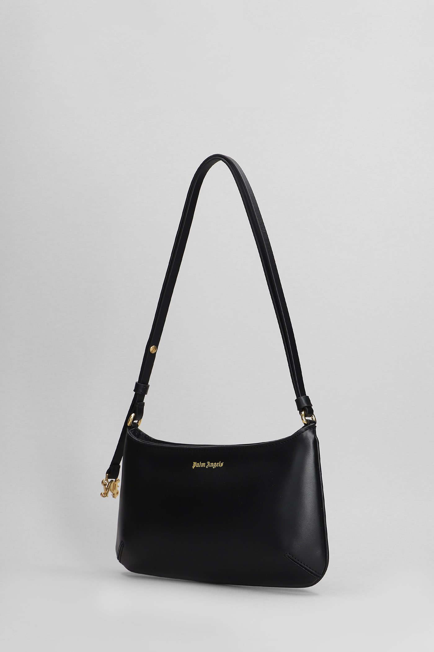 Shop Palm Angels Georgina Shoulder Bag In Black Leather