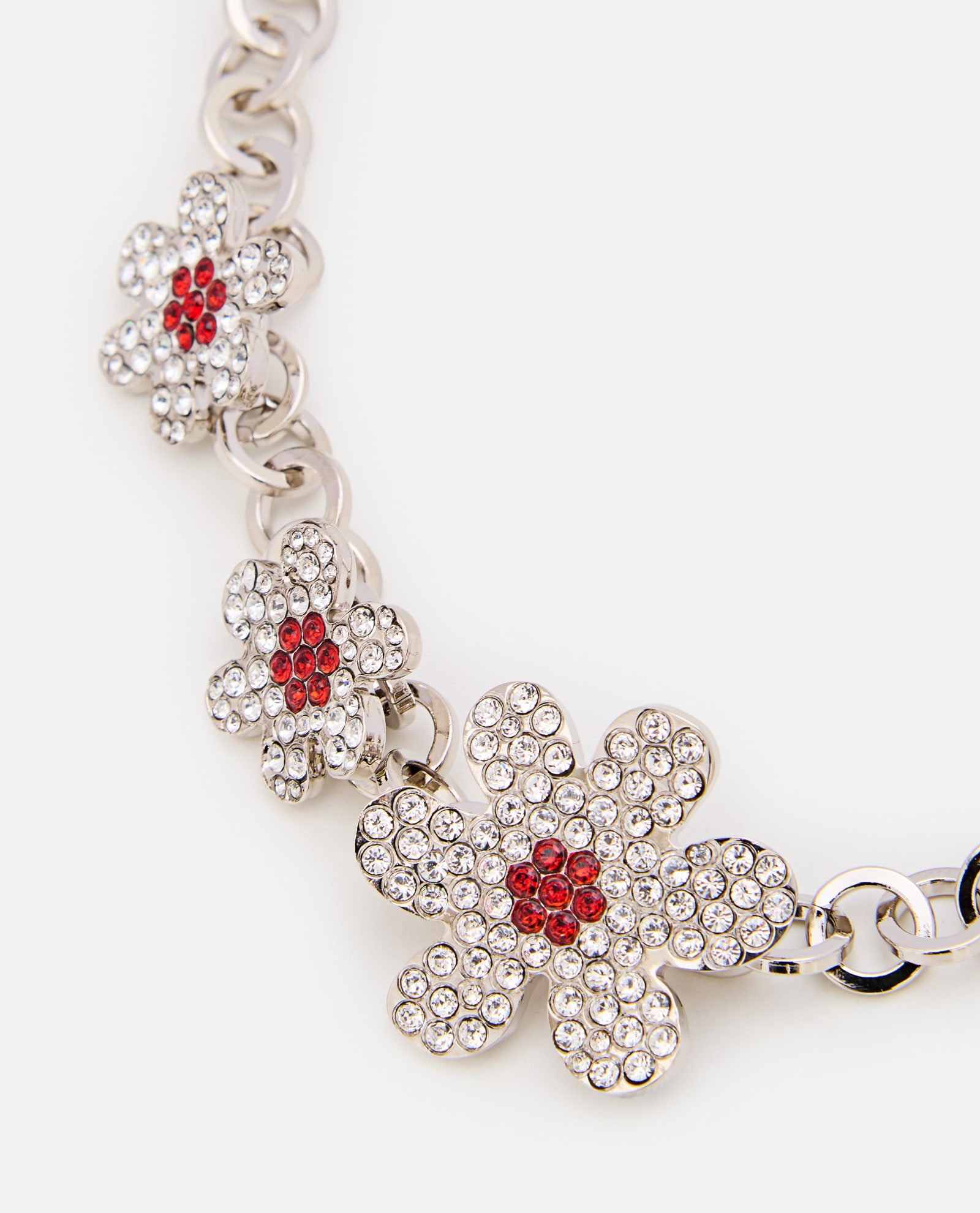 Shop Marni Flower Necklace In Silver