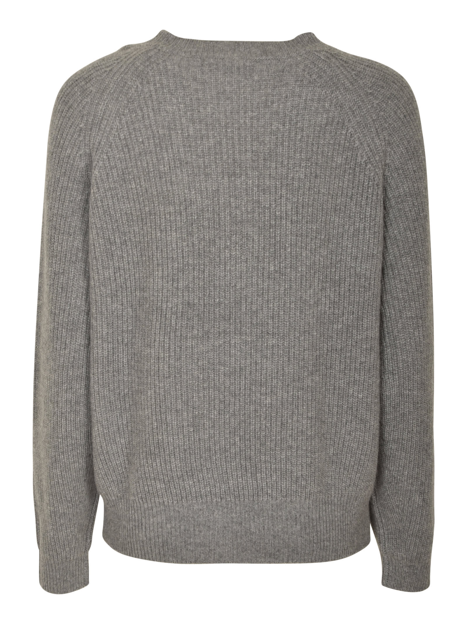 Shop Oliver Lattughi Rib Trim Plain Knit Sweater In Slate