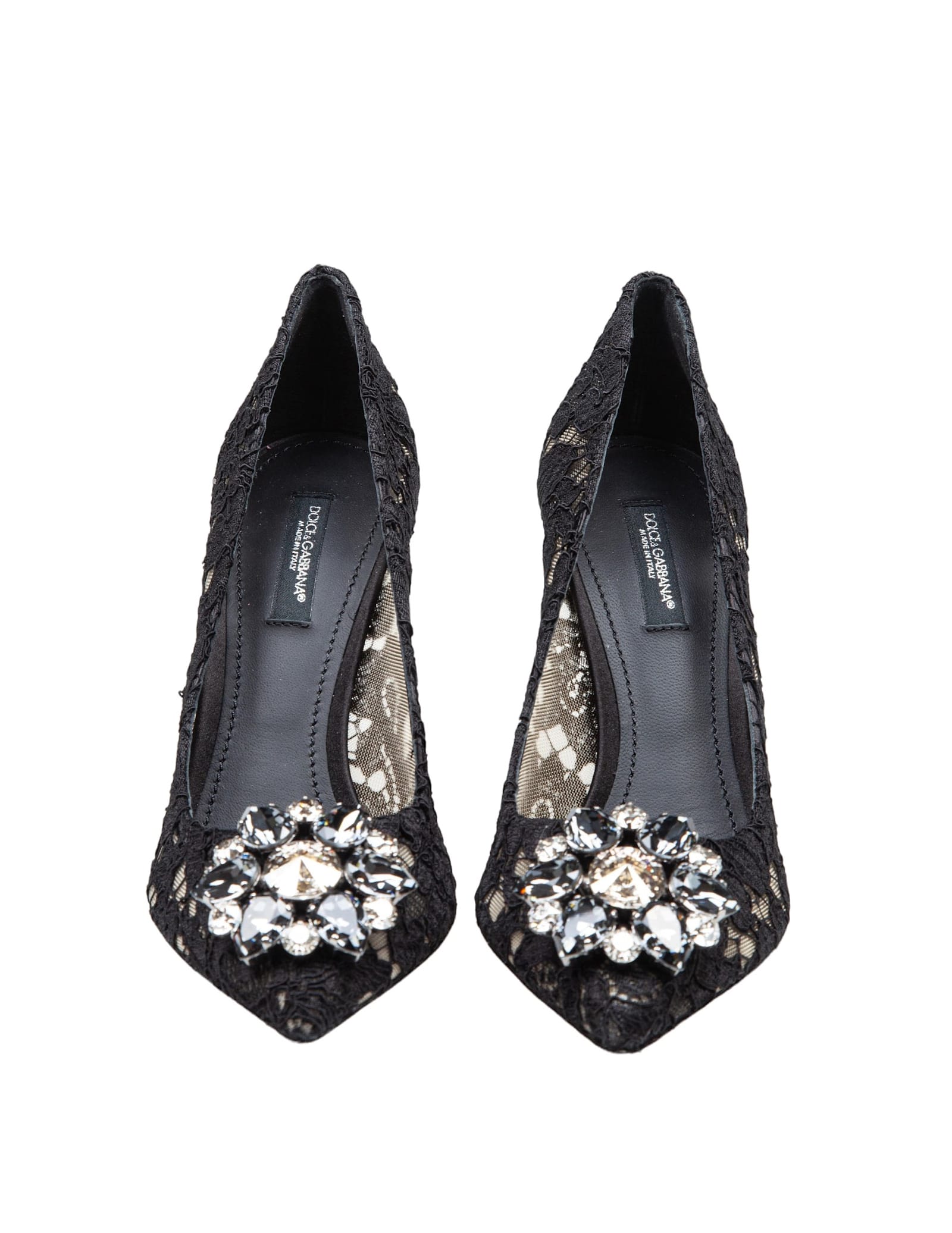 Shop Dolce & Gabbana Bellucci Lace Pumps Black Color