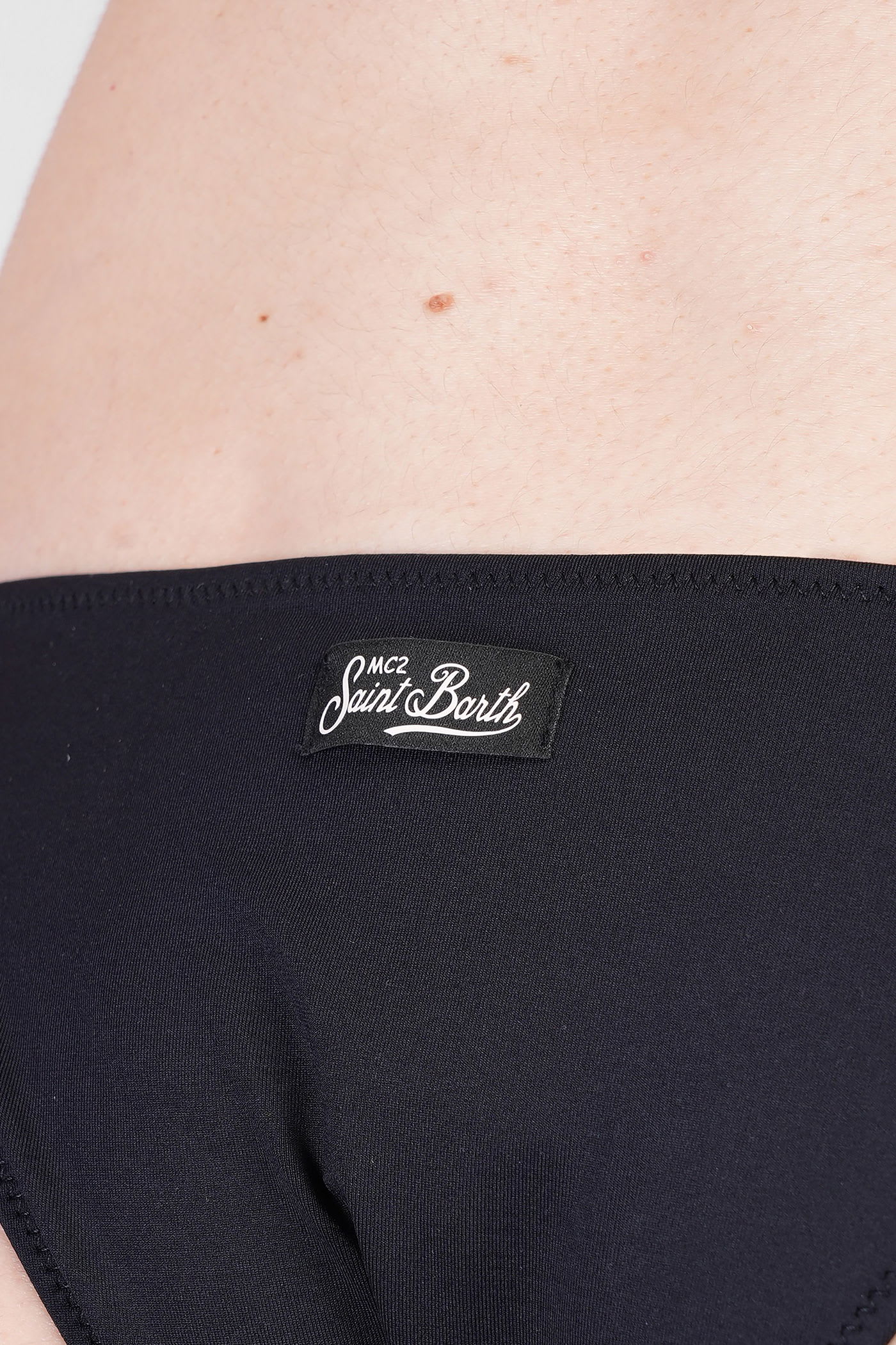 Mc2 Saint Barth Rhinestone-embellished Bikin Briefs In Black