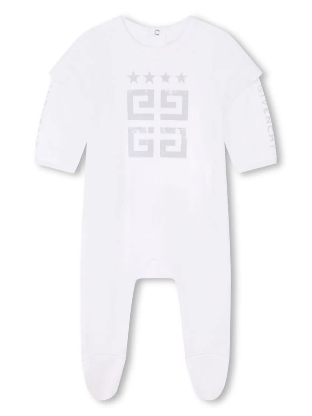 Shop Givenchy Gift Set With Pajamas, Bib And Hat In Cotton With 4g Print In White