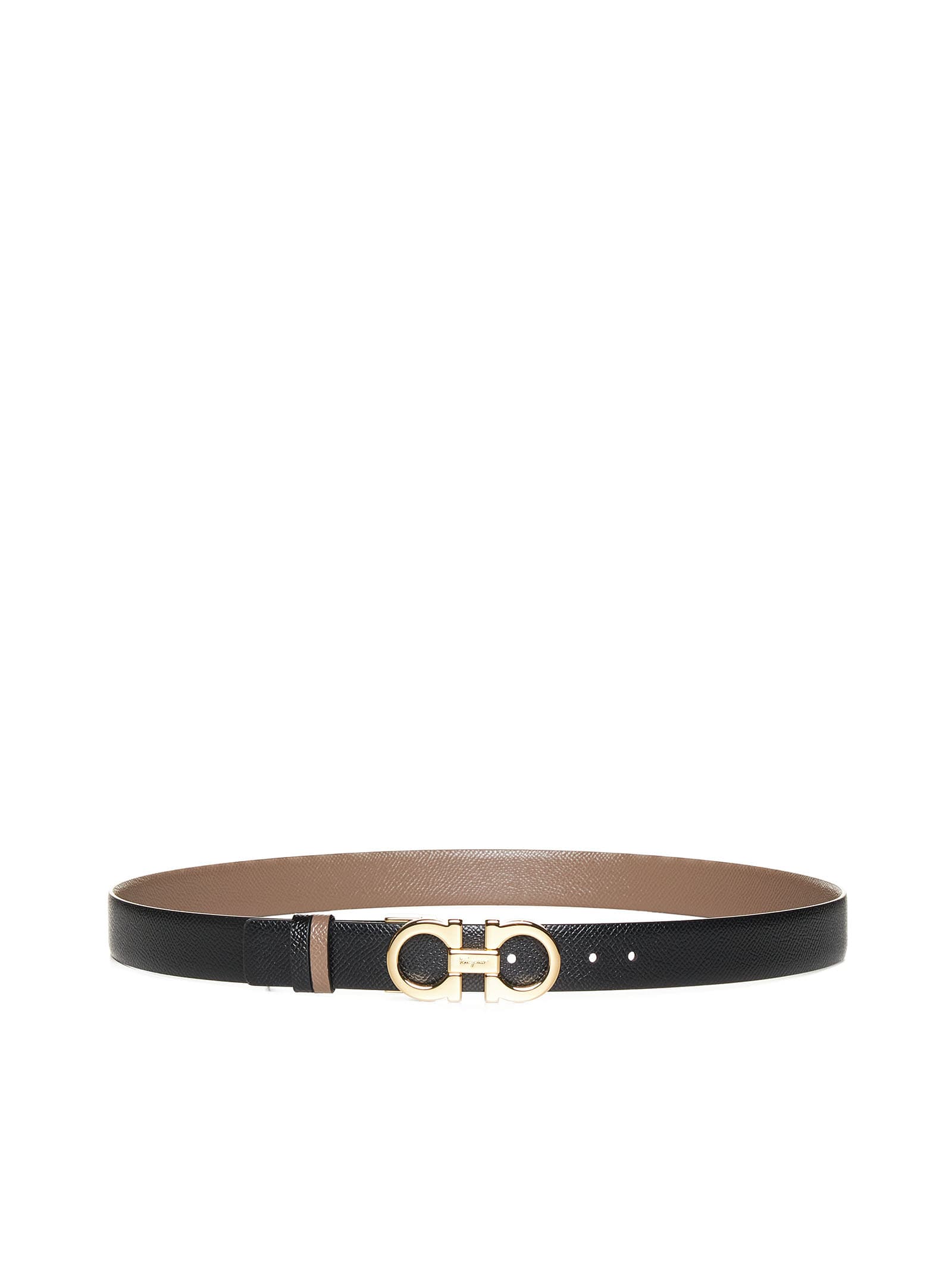 Shop Ferragamo Belt In Caraway Seed || Nero