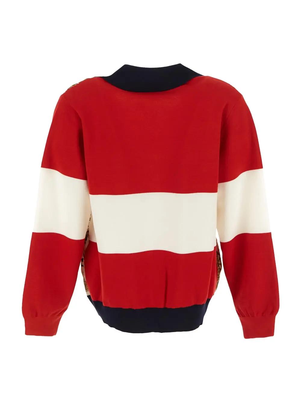 Gucci Extra Fine Wool Cardigan With Print In Multicolour