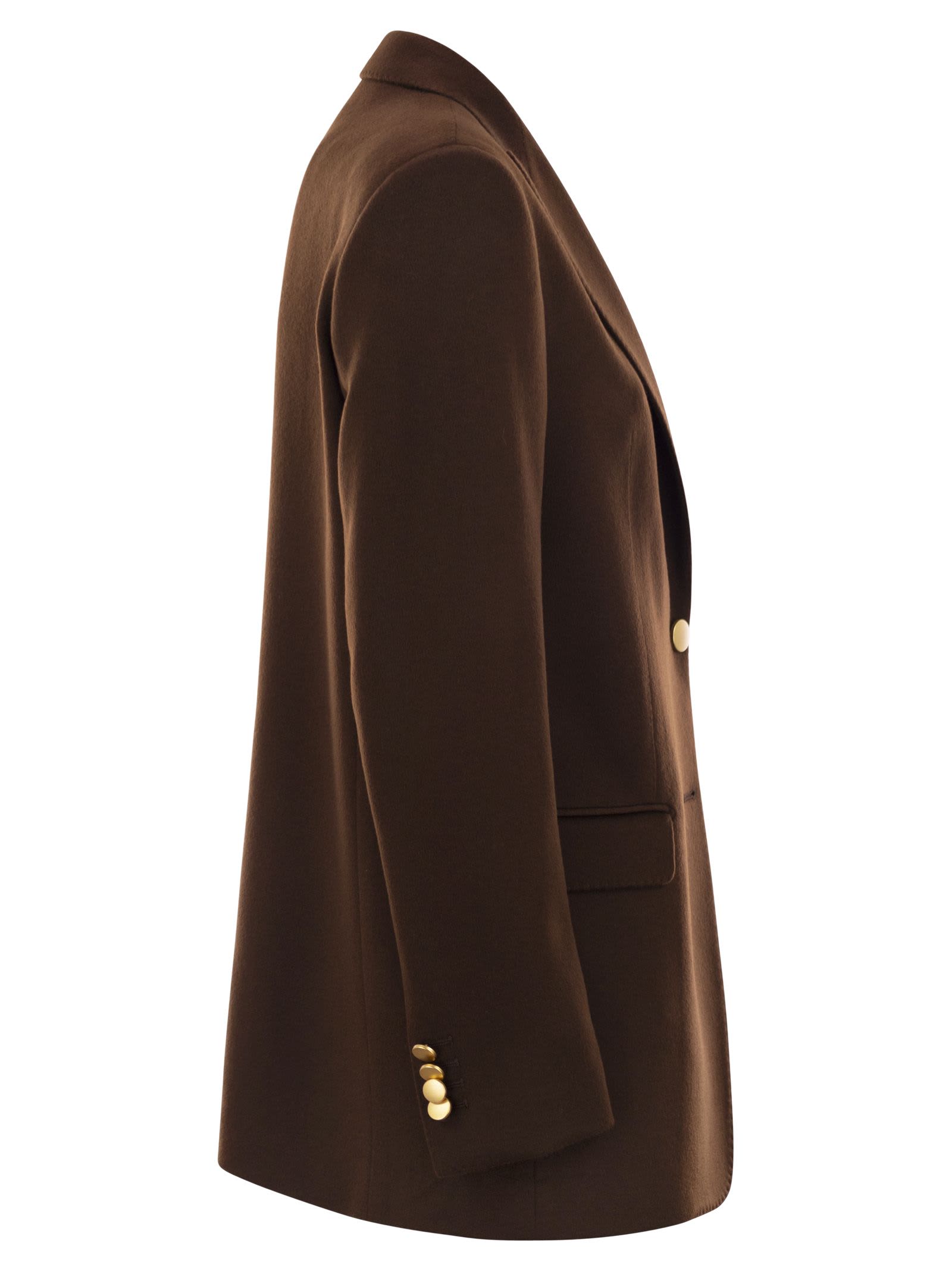 Shop Tagliatore Cashmere Blazer In Brown